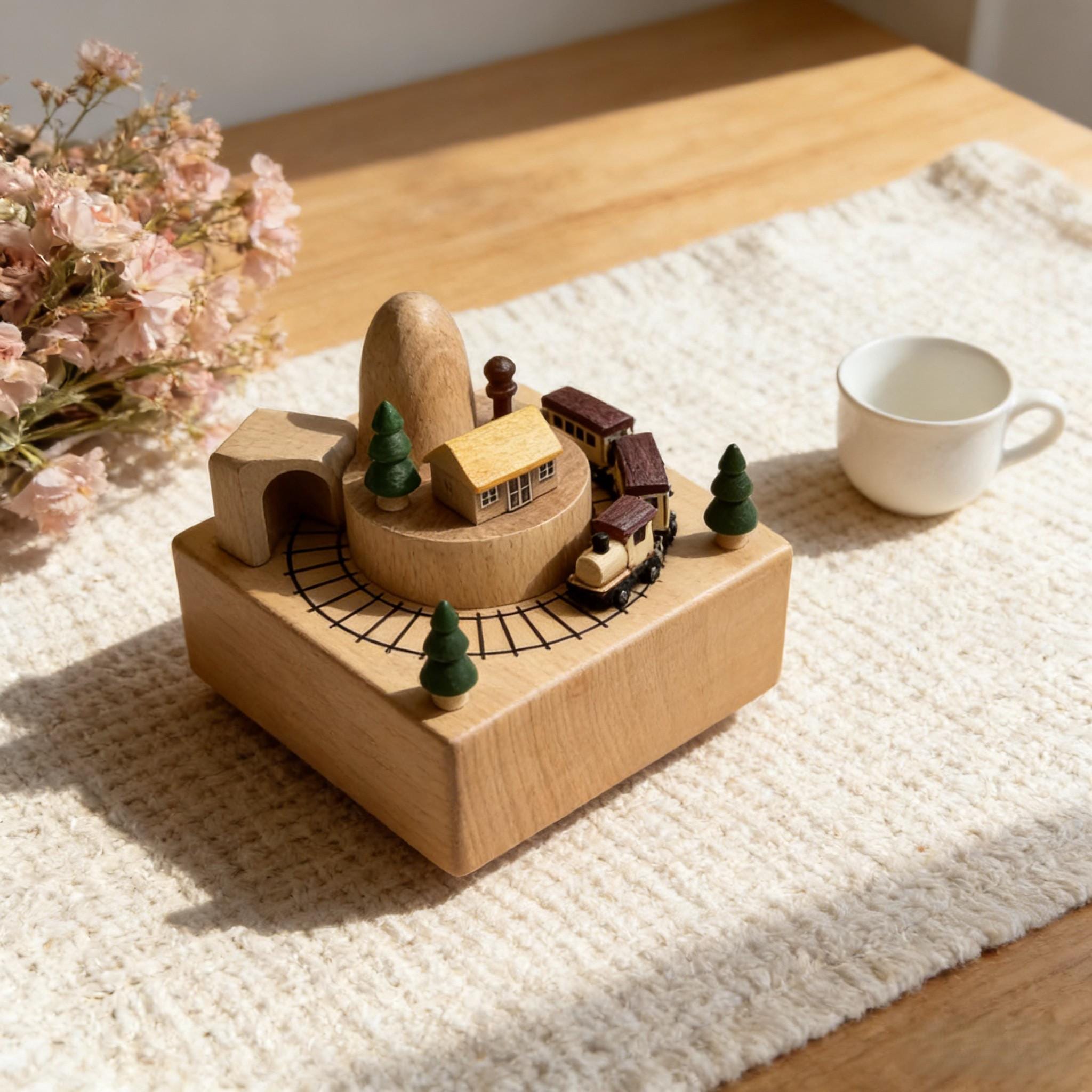 Dinosaur Park Music Box, Wooden Music Box, Custom Wooden Handmade Music Box, 1st Birthday, Personalised Music Box Gift, Baby Shower Gift