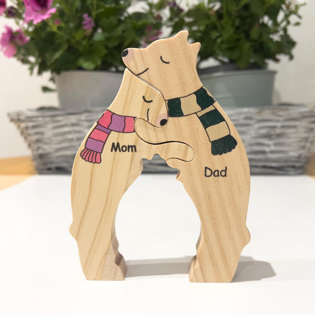 Custom Christmas Gifts, Wooden Bear Family Puzzle, Home Decor, Custom Family Gift, Baby Shower Gift, Birthday Wedding Gifts, Gifts for Mom