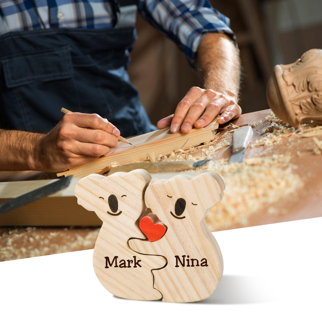 Wooden Koala Family Puzzle, 2-6 Koalas Family Jigsaw Decor, Anniversary Gifts for Mom Dad Couples Family Keepsake Gift, Mother's Day Gift