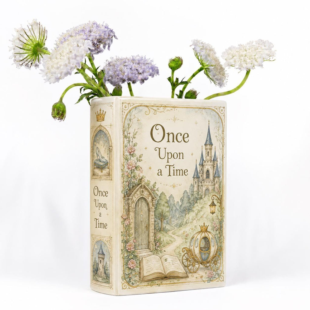 Once Upon a Time Ceramics Book Vase, Disney Book Vase, Vintage Book Vase, Disney Fairytale Bookshelf Decor, Mother's Day Gift, Birthday Gift