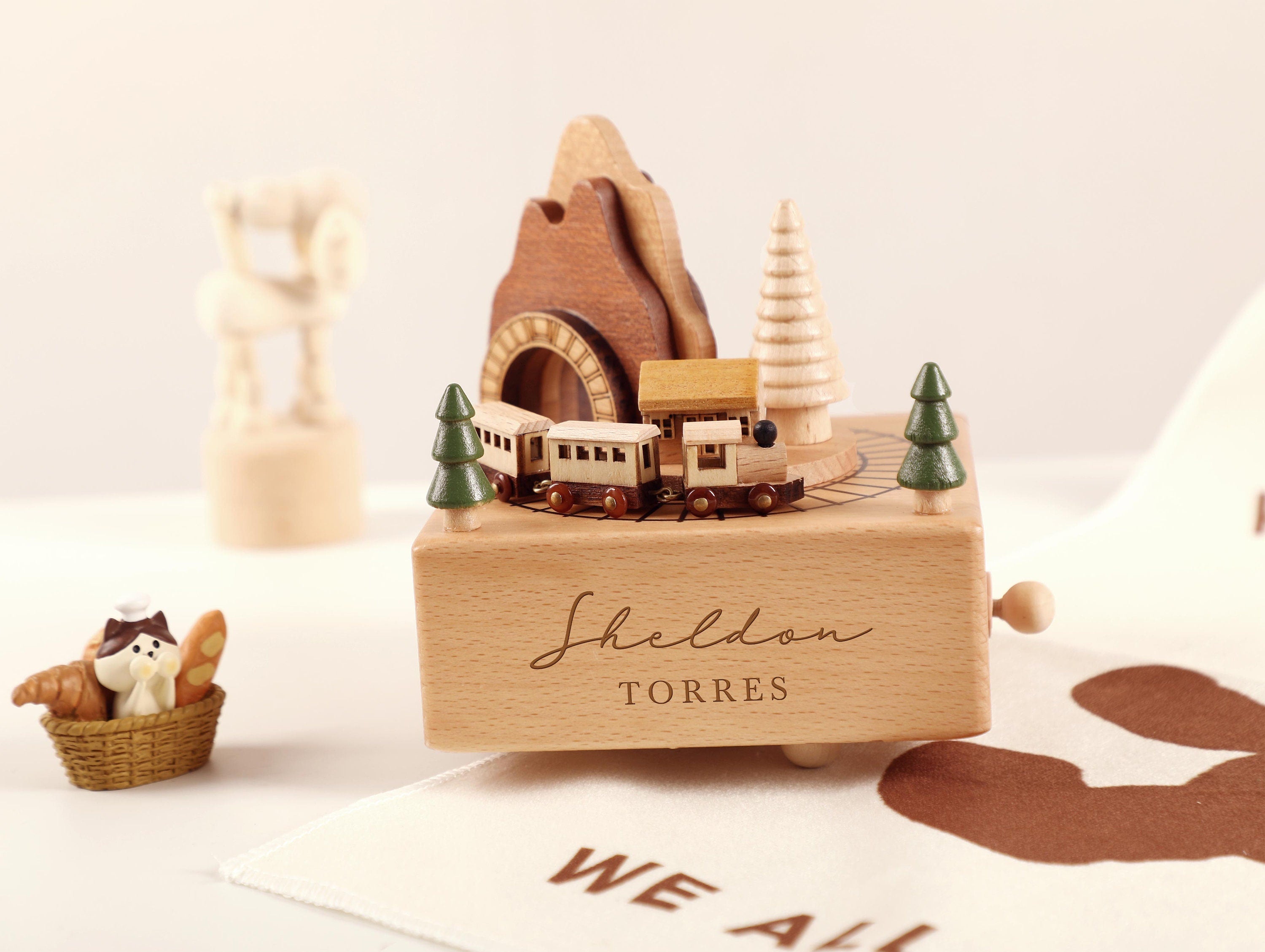 Wooden Music Box, Custom Wooden Handmade Music Box, Train Birthday Music Box, 1st Birthday, Personalised Music Box Gift, Baby Shower Gift