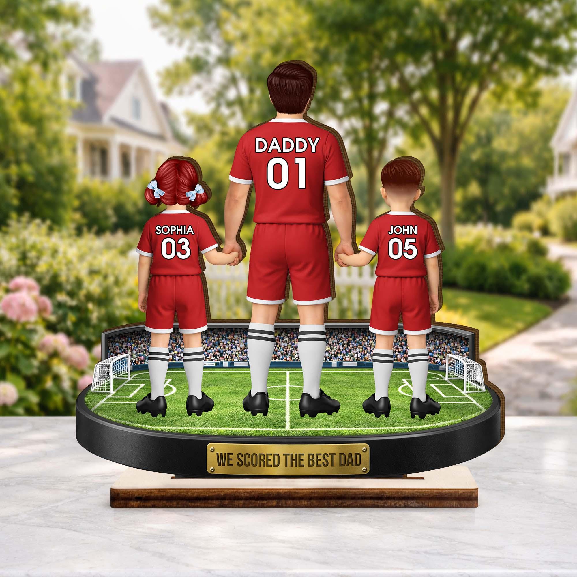 Personalized Soccer Dad Wooden Plaque, Custom Family Keepsake, Father's Day Gift