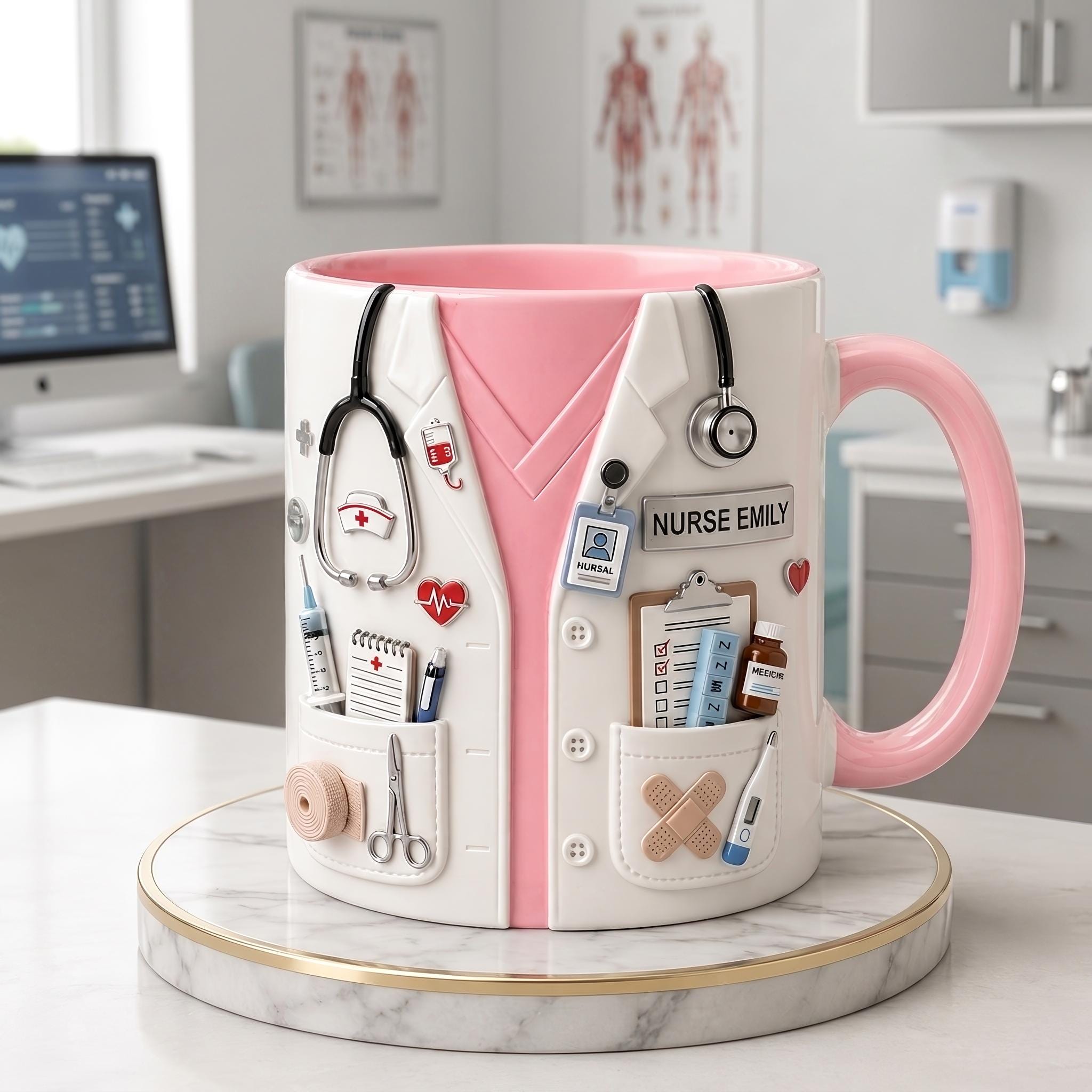 Personalized Nurse Mug, RN Gift for Women, Custom Nurse Coffee Cup, Nurse Appreciation Mug, Cute Nursing School Graduation Gift