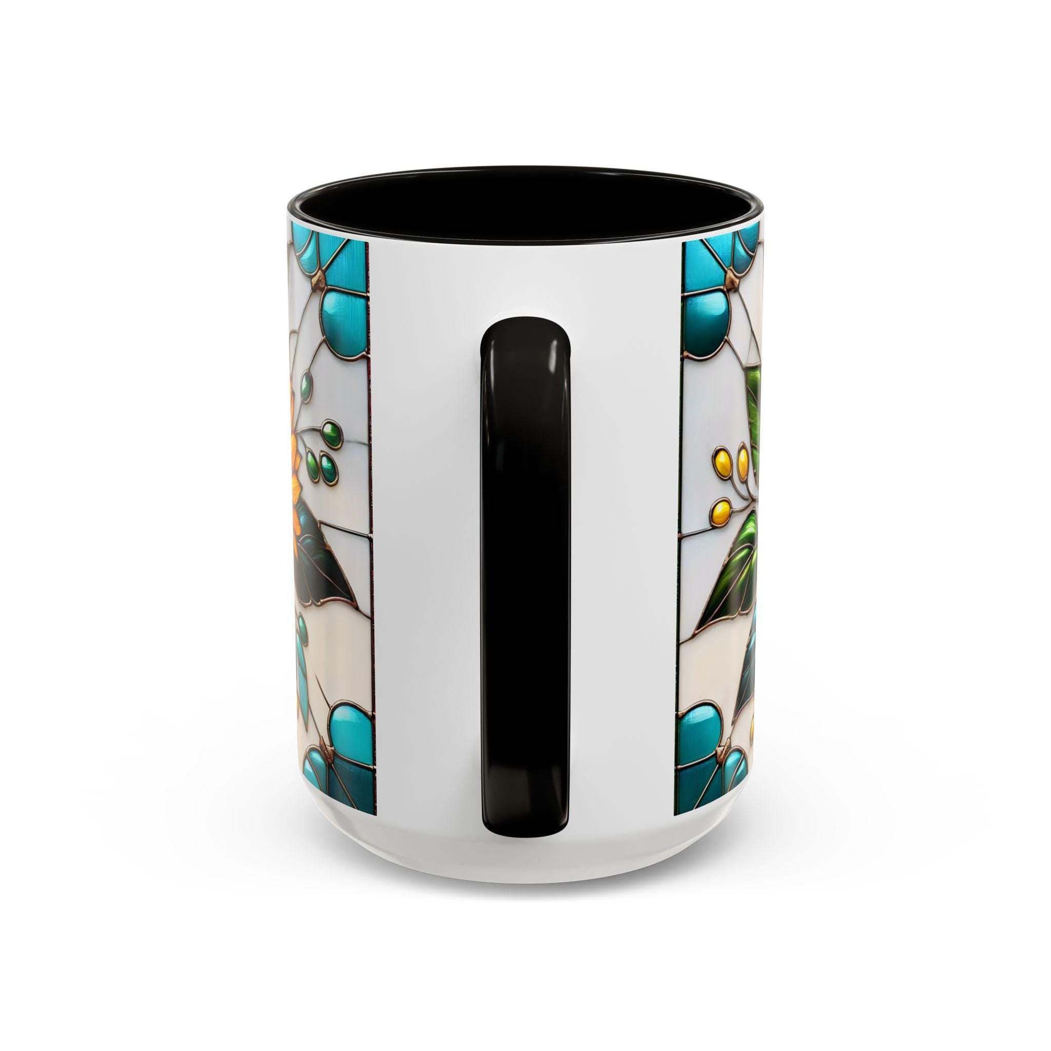 Sunflower Mug, Stained Glass Style Coffee Cup, Sunflower Coffee Mug, Sunflower Gifts for Women Mom Nana Sister, Christmas Gifts 15oz