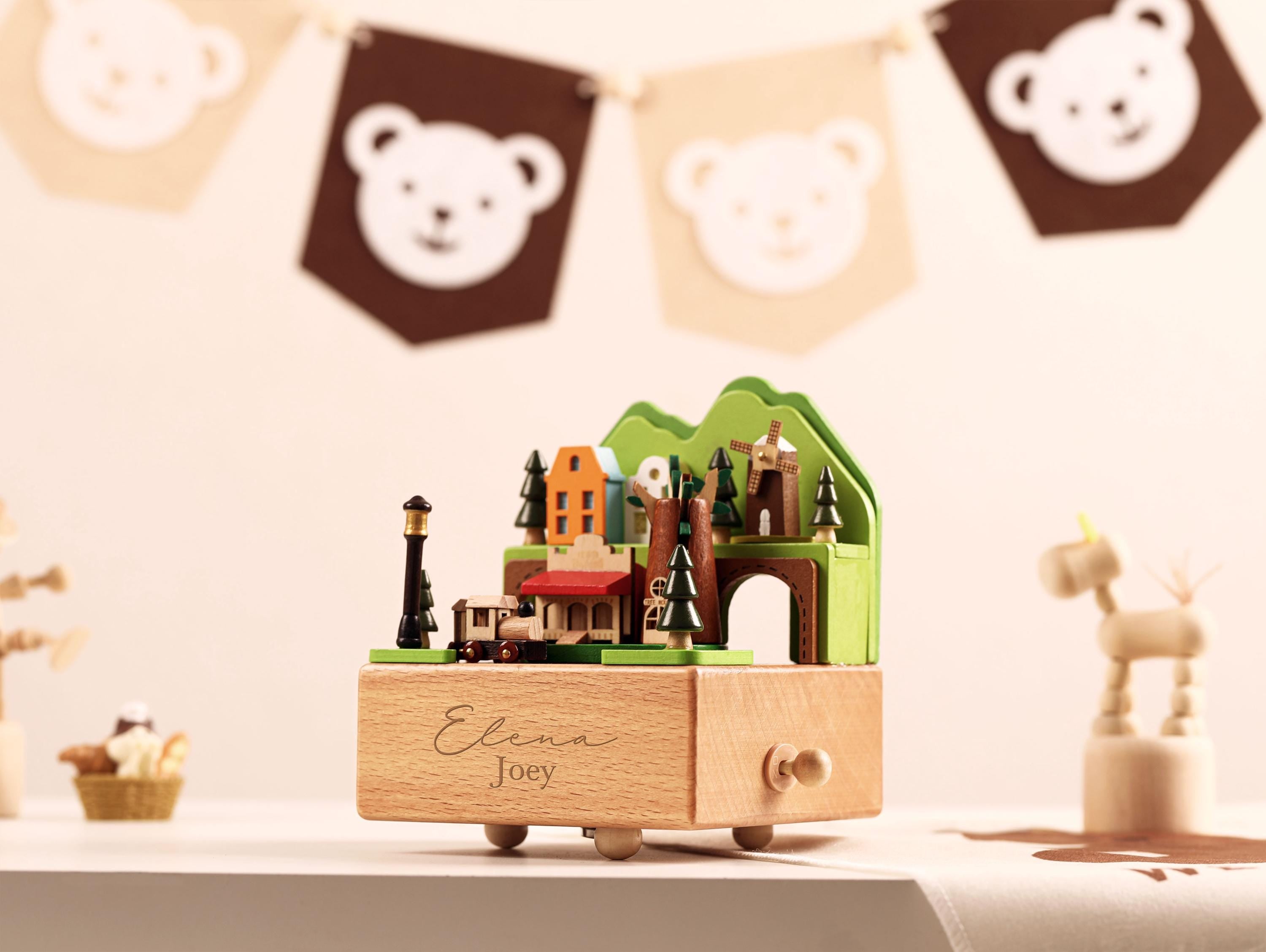 Wooden Music Box, Custom Wooden Handmade Music Box, Train Birthday Music Box, 1st Birthday, Personalised Music Box Gift, Baby Shower Gift