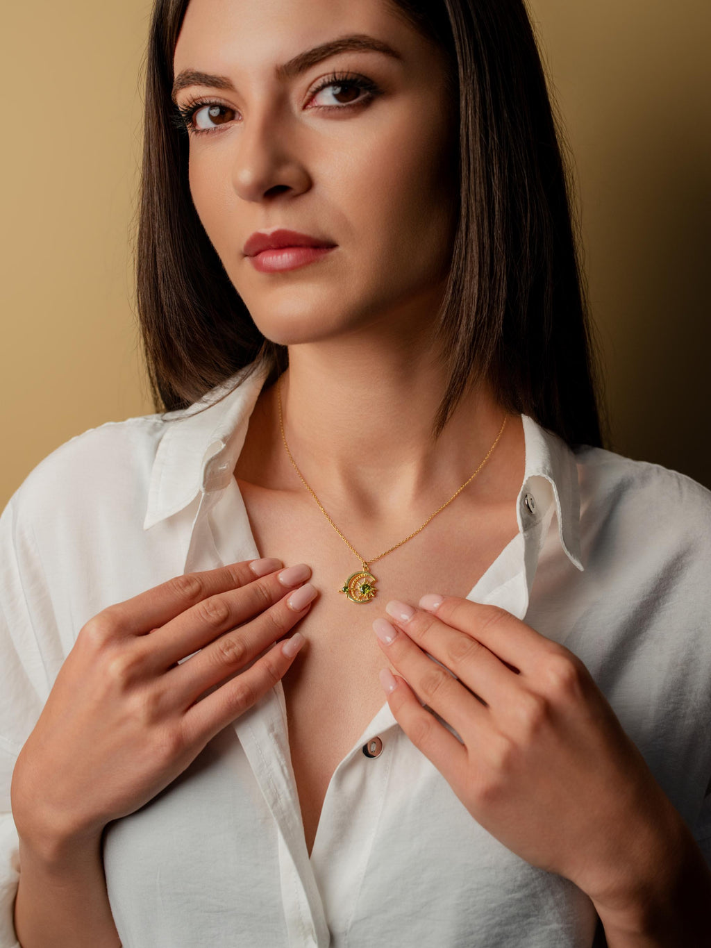 Gold Moon and Sun Necklace - Customized Astrology Jewelry, Minimalist Necklace, Modern Jewelry, Gift Ready Necklace