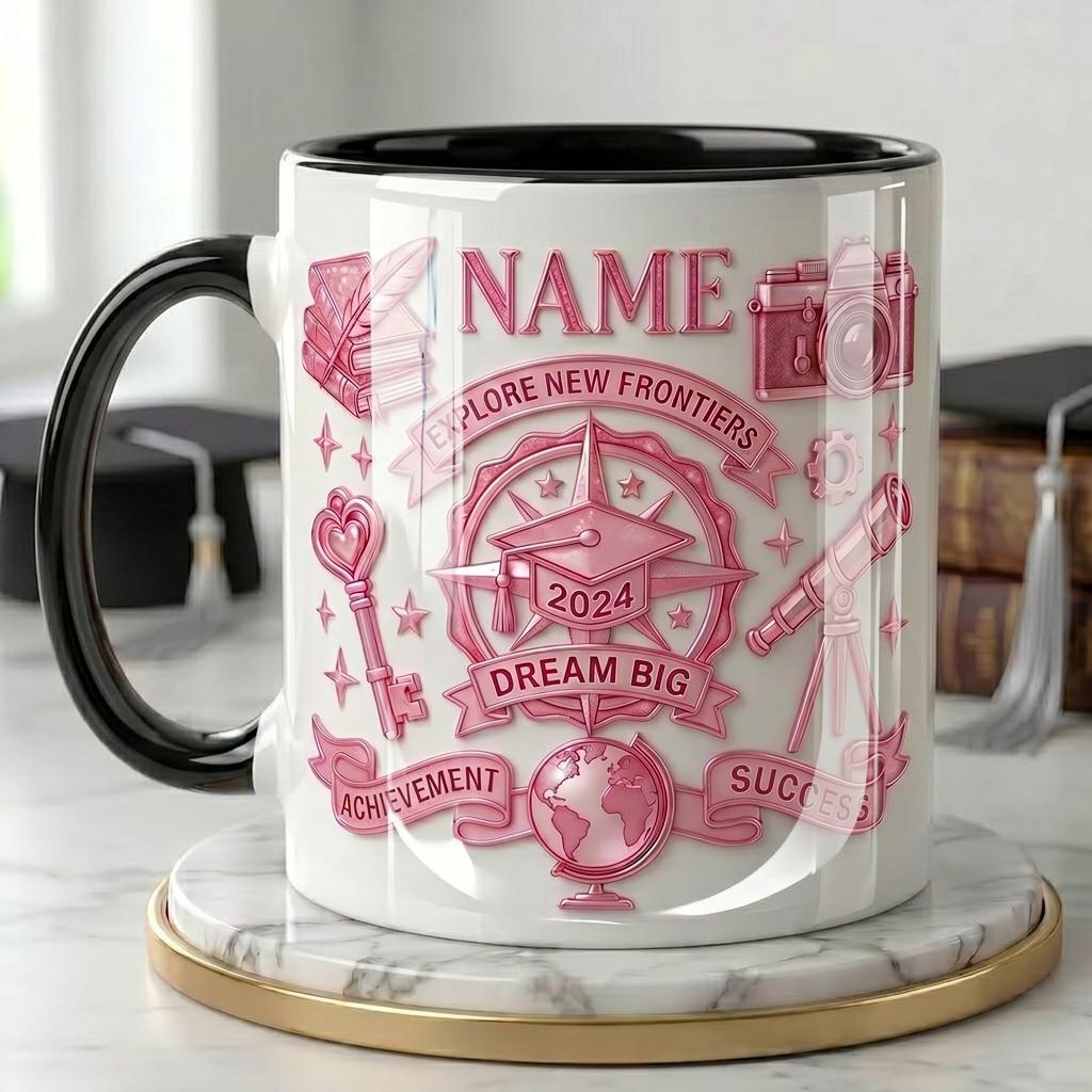 Personalized Graduation Mug Class of 2026, Faux 3D Effect Coffee Cup, Custom Congrats Grad Gift, Senior Keepsake Mug