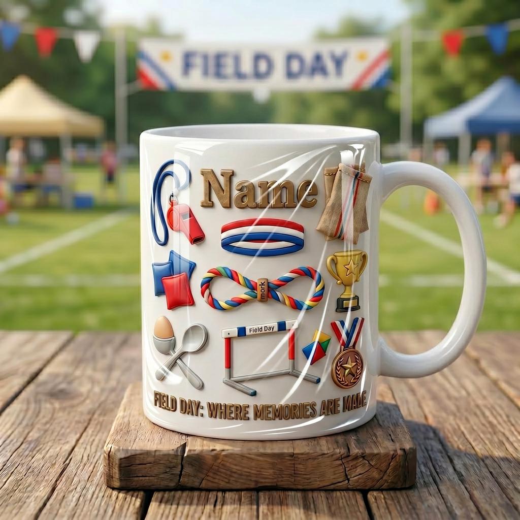 Personalized Field Day Mug, School Fun Day Ceramic Cup, Custom Student Teacher Gift, 11oz or 15oz School Keepsake Mug
