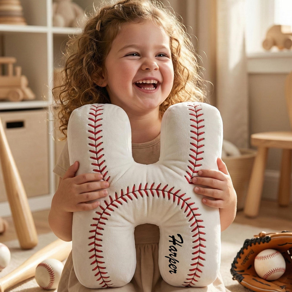 Personalized Baseball Lover Gift, Custom Name Baseball Pillow, Baseball Name Pillow, Baseball Kids Gift, Fan Gift, Flat Printed Design