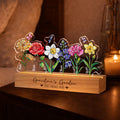 Custom Grandma's Garden Night Light_ Personalized Birth Month Flowers Gift for Grandma, Mothers Day Gift From Grandkids, Mom Birthday Gifts