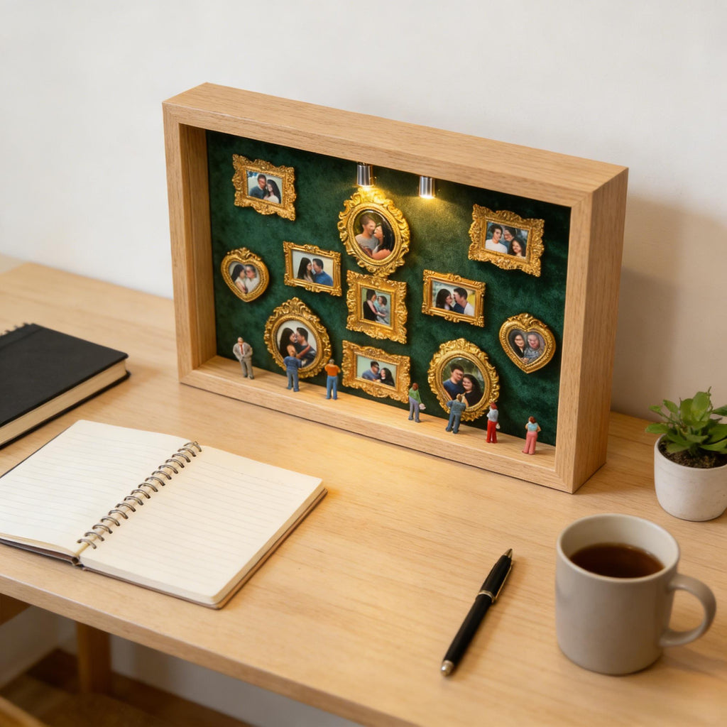 DIY Mini Museum Shadow Box with LED Valentine's Day gift Memory Photo Display Kit