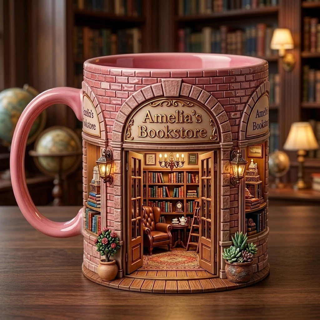 Personalized Bookstore Mug, Cozy Reading Coffee Cup, Custom Book Lover Gift, Bookshop Owner Mug, Bookworm Reader Gift