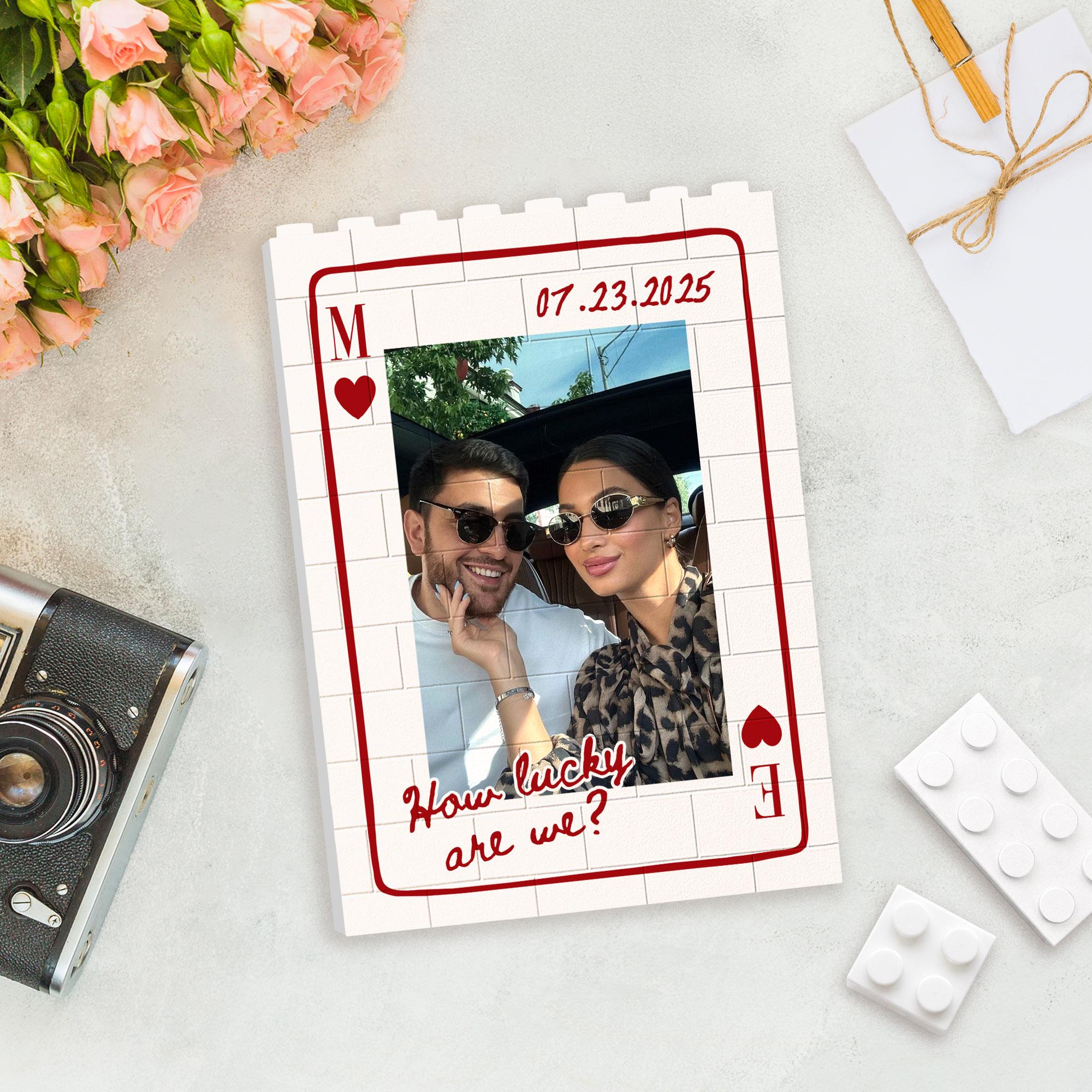 Custom Photo Building Block_ Couple Playing Card Puzzle Blocks, Valentines Day Gifts for Boyfriend, Anniversary Gifts, Romantic Home Decor