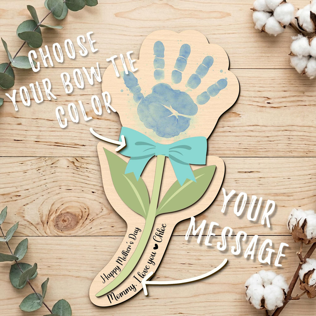 Personalized Mother’s Day Handprint Flower – Kids Handprint Gift for Mom, DIY Mother's Day Keepsake,mother's Day Sign, Mother's Day Gift