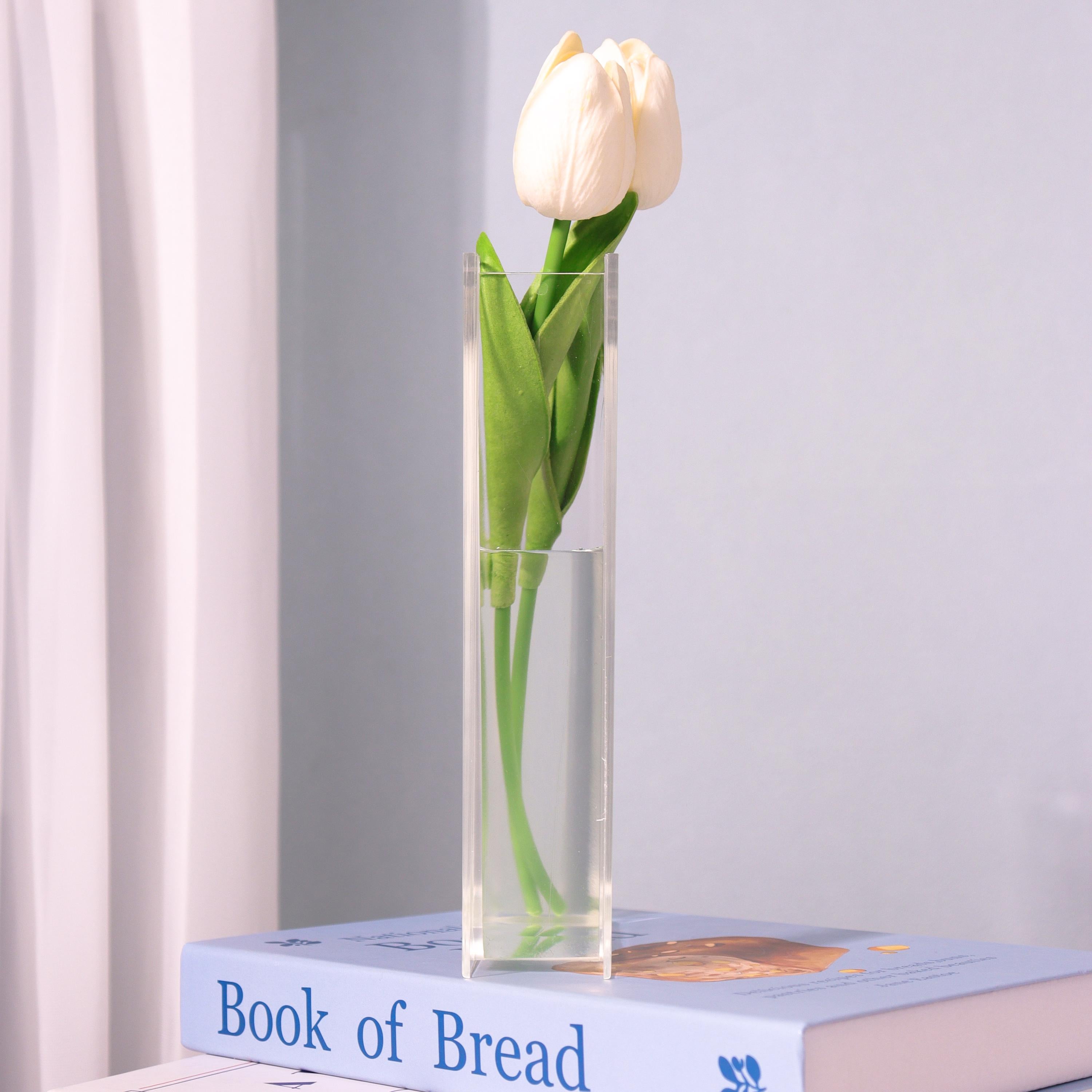 Cat on Books Acrylic Book Vase, Book Stack Bookish Vase, Floral Book Shaped Vase, Flowers and Books Decor, Custom Gift for Book Lovers