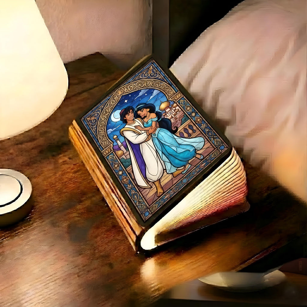 Wuthering Heights Folding Book Lamp, Dark Academia Night LigAladdin and Jasmine Book Lamp, Custom Couple Book Lamp, Book Lamp Holder, Disney Book Lamp, Wood Book Light, Folding Book Lamp, LED Lamp