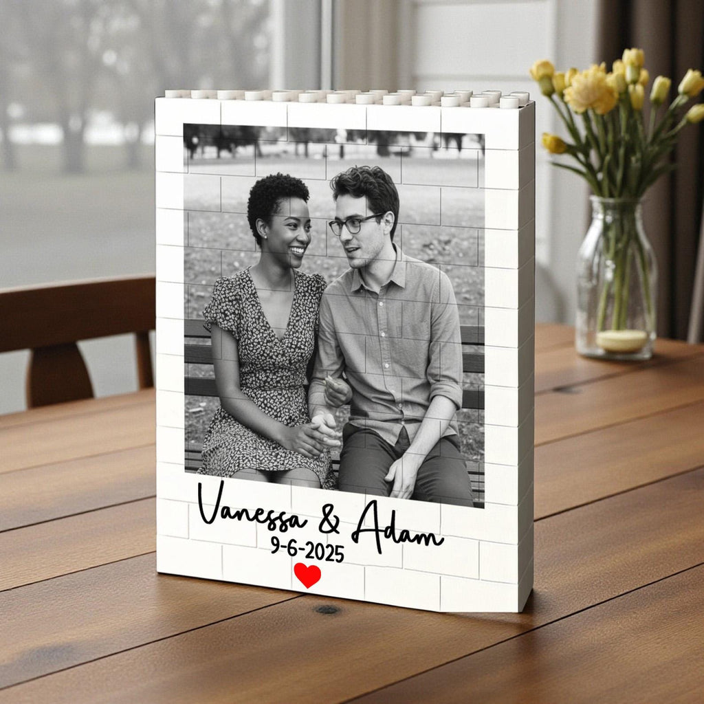Custom Photo Building Block Heart_ Personalized Valentine's Gift or Anniversary Keepsake