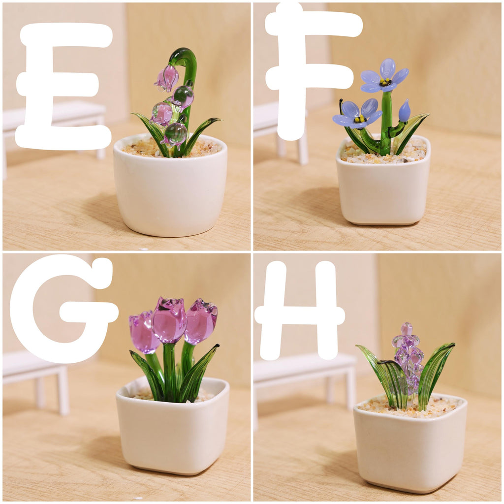Handmade Glass Cactus and Succulents,glass Potted Plants,glass Lotus Leaf,stained Glass Plants,housewarming Gift,gift for Teacher,home Decor