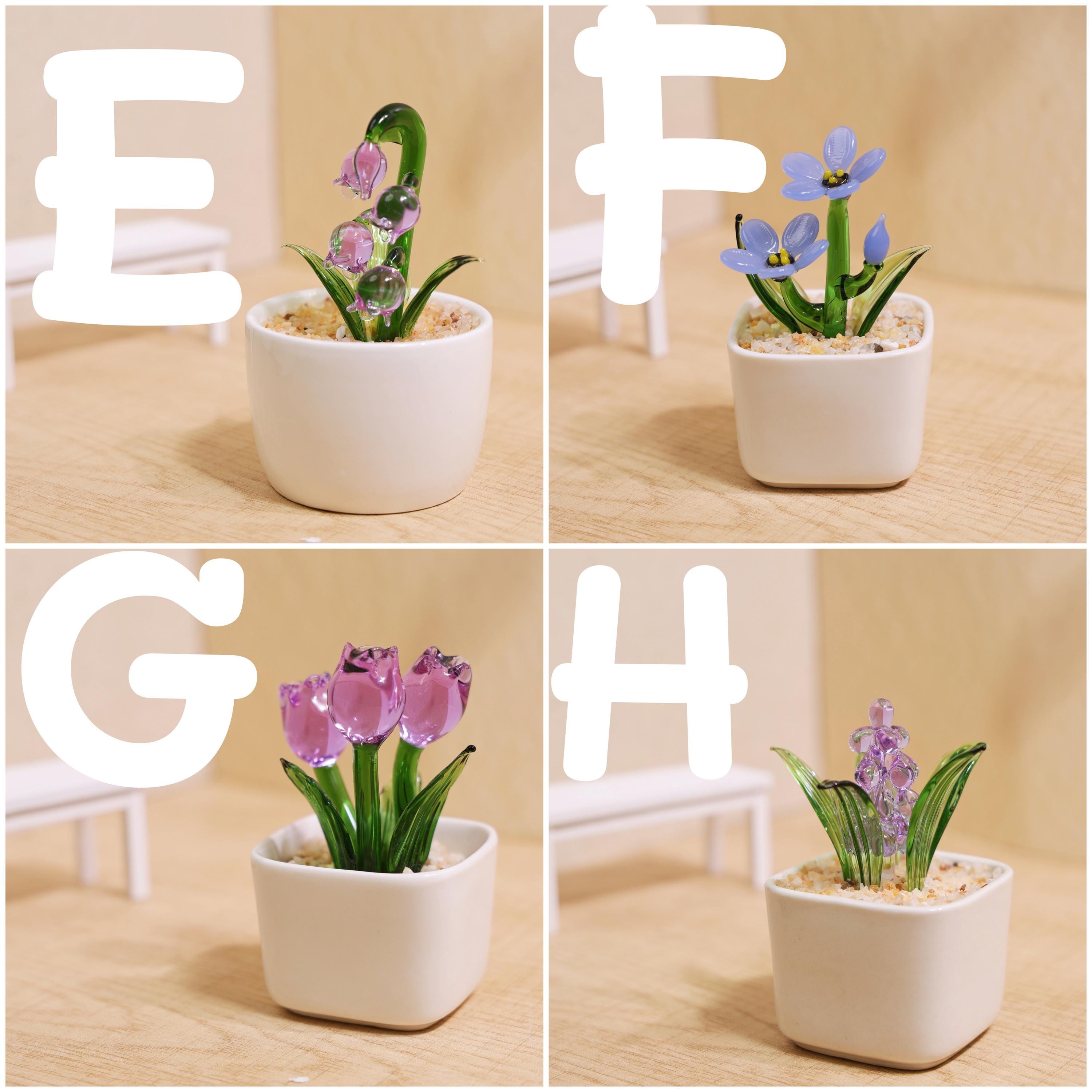 Handmade Glass Cactus and Succulents,glass Potted Plants,glass Lotus Leaf,stained Glass Plants,housewarming Gift,gift for Teacher,home Decor