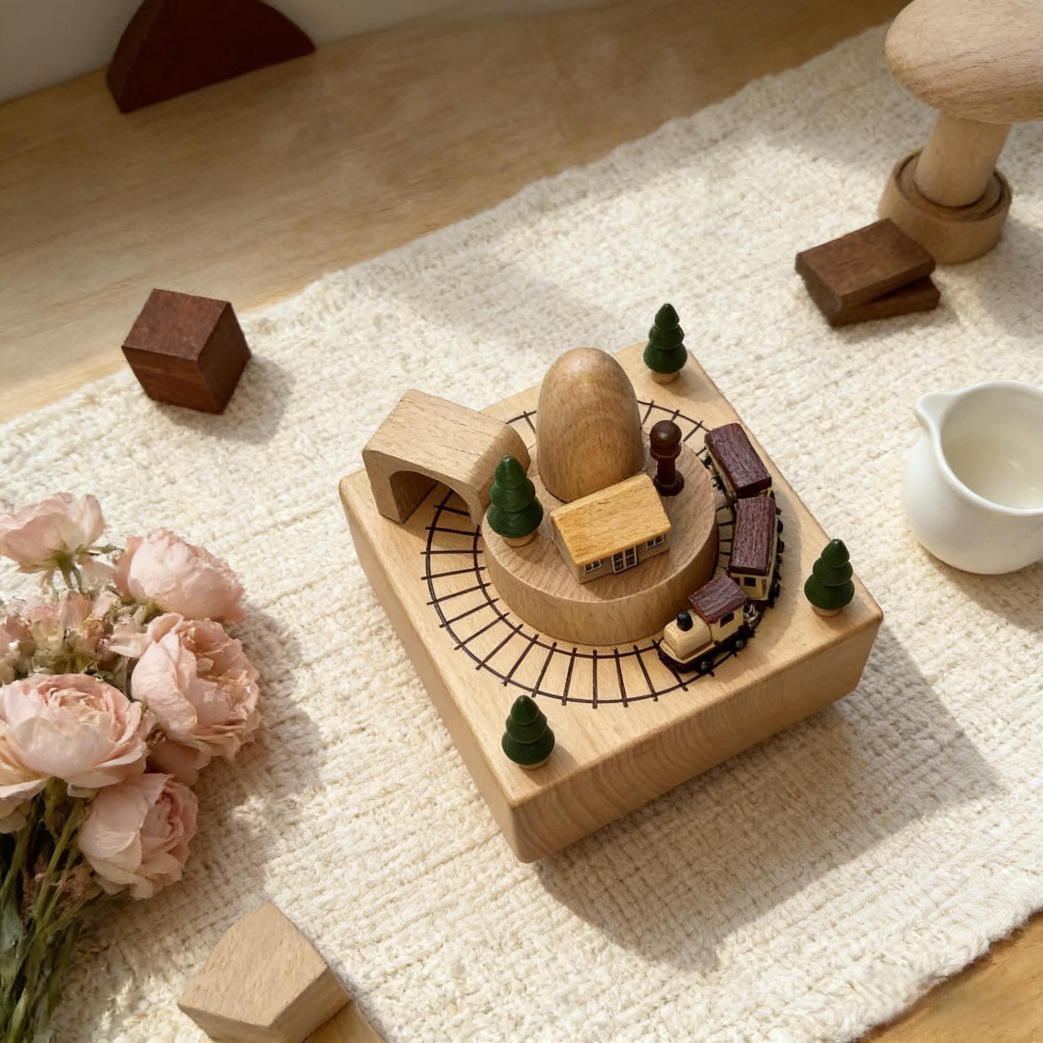 Dinosaur Park Music Box, Wooden Music Box, Custom Wooden Handmade Music Box, 1st Birthday, Personalised Music Box Gift, Baby Shower Gift