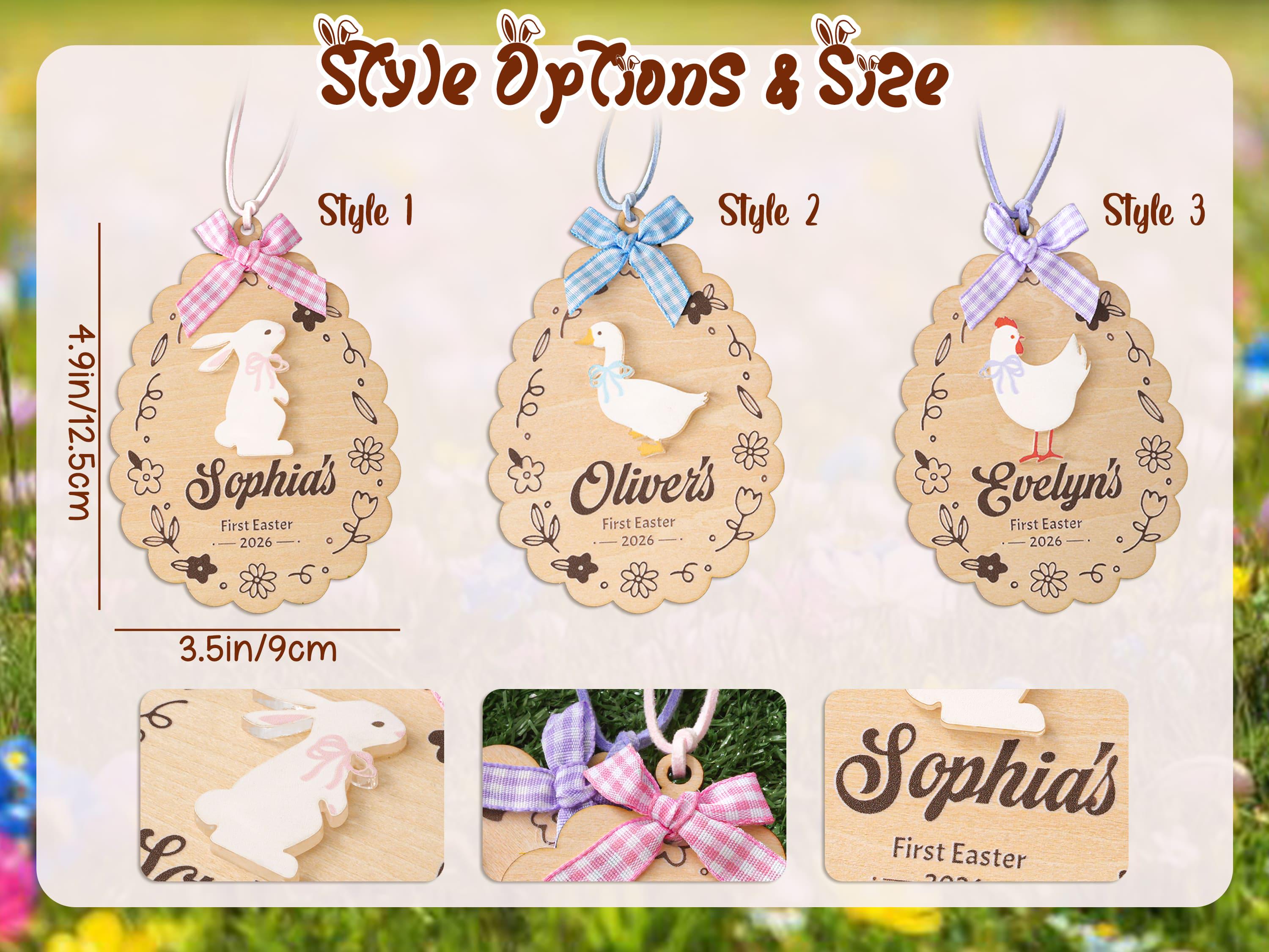 Personalized Easter Name Tag, Easter Bunny Goose Hen Tag,easter Basket Tag ,easter Egg Tag With Bow,easter Basket Decor, Kid Easter Gift