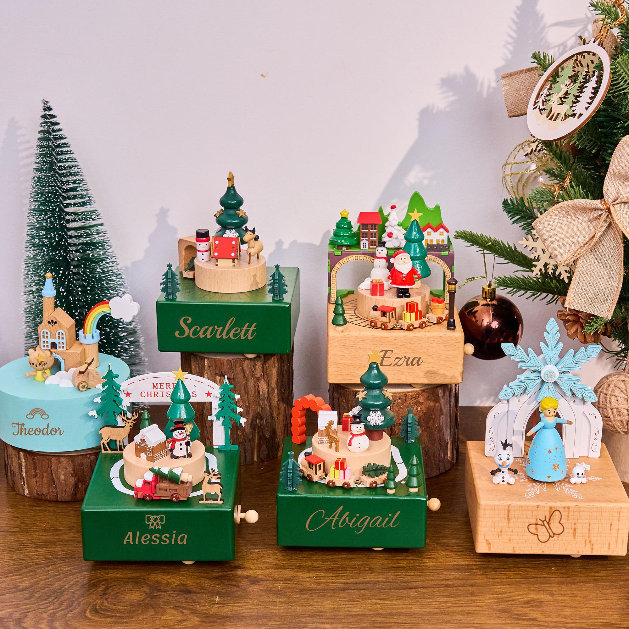 Personalised Wooden Music Box，music Box for Kids，engraved Name Music Box, Baby Shower Gift,nursery Decor, Gift for Kid, Newborn Gift