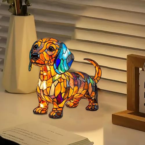 Dachshund Dog Night Light, Mosaic Table Lamp, Room Decor, Puppy Night Light Decor, Cute Dog Table Lamp, Pet Lover Gift, Nursery & Bedroom Light, Night Light