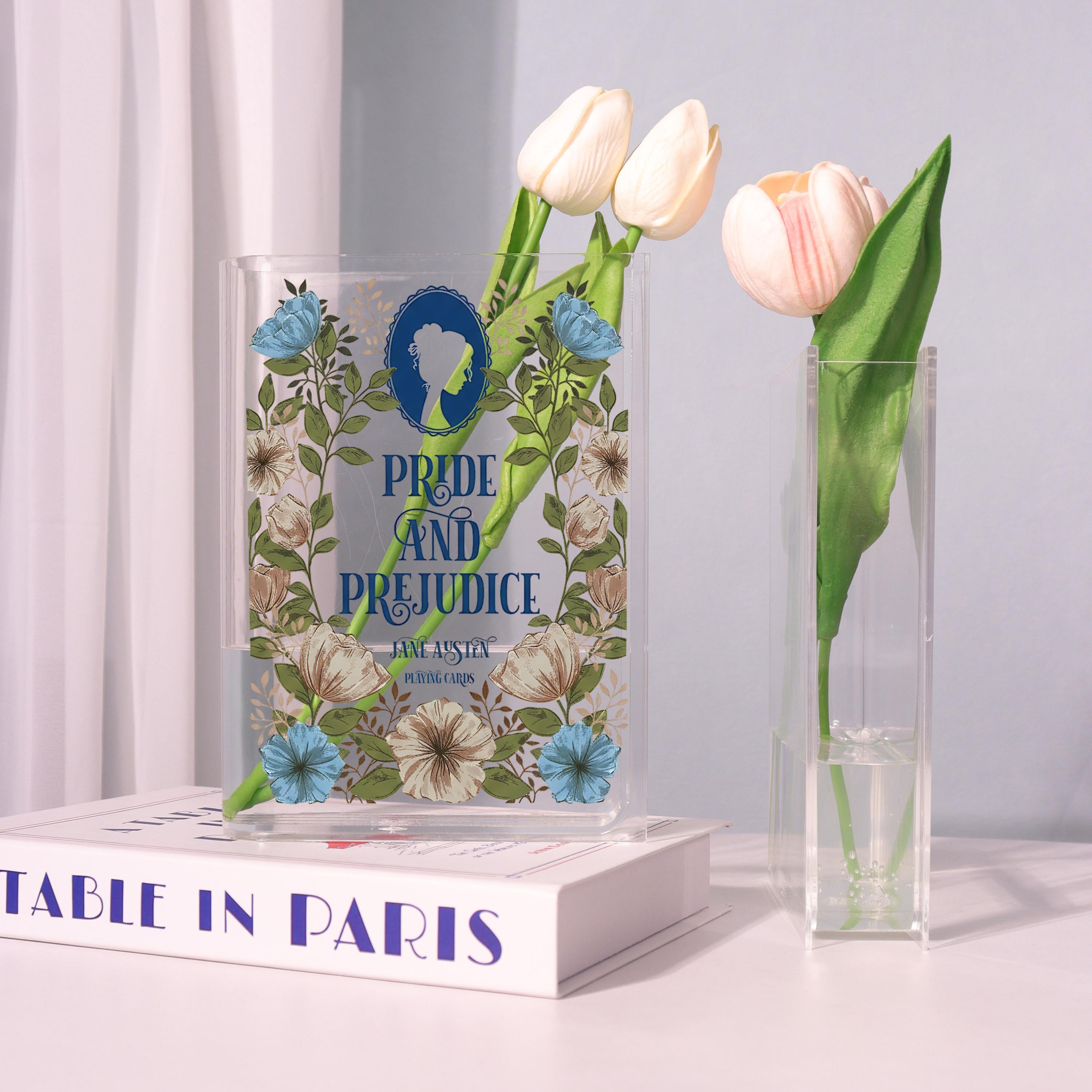 Pride and Prejudice Acrylic Book Vase, Jane Austen Bookish Vase, Classic Literature Book Shaped Vase, Romantic Novel Gift for Book Lovers