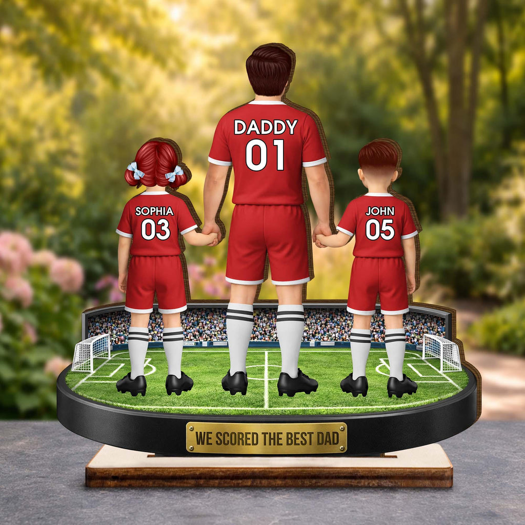 Personalized Soccer Dad Wooden Plaque, Custom Family Keepsake, Father's Day Gift