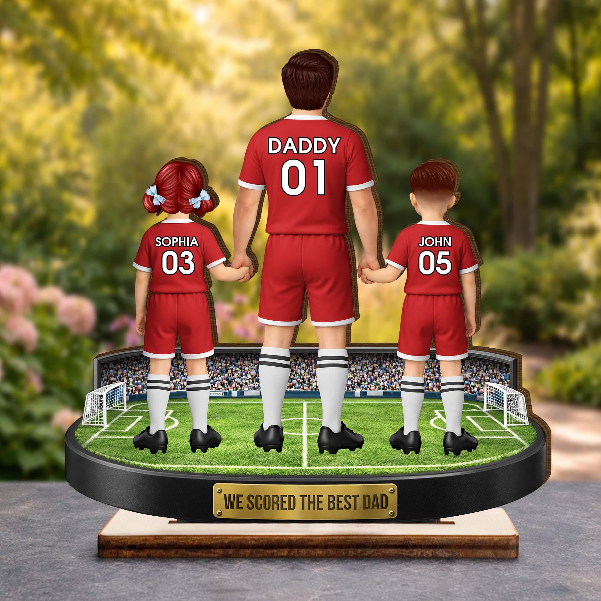 Personalized Soccer Dad Wooden Plaque, Custom Family Keepsake, Father's Day Gift