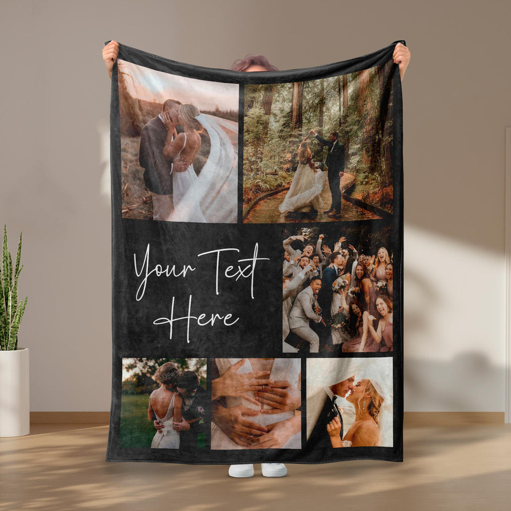 Custom Photo Blanket Mom, Personalized Picture for Mom, Photos Collage Mom Gift, Photo Blanket Grandma, Blanket With Photo and Text
