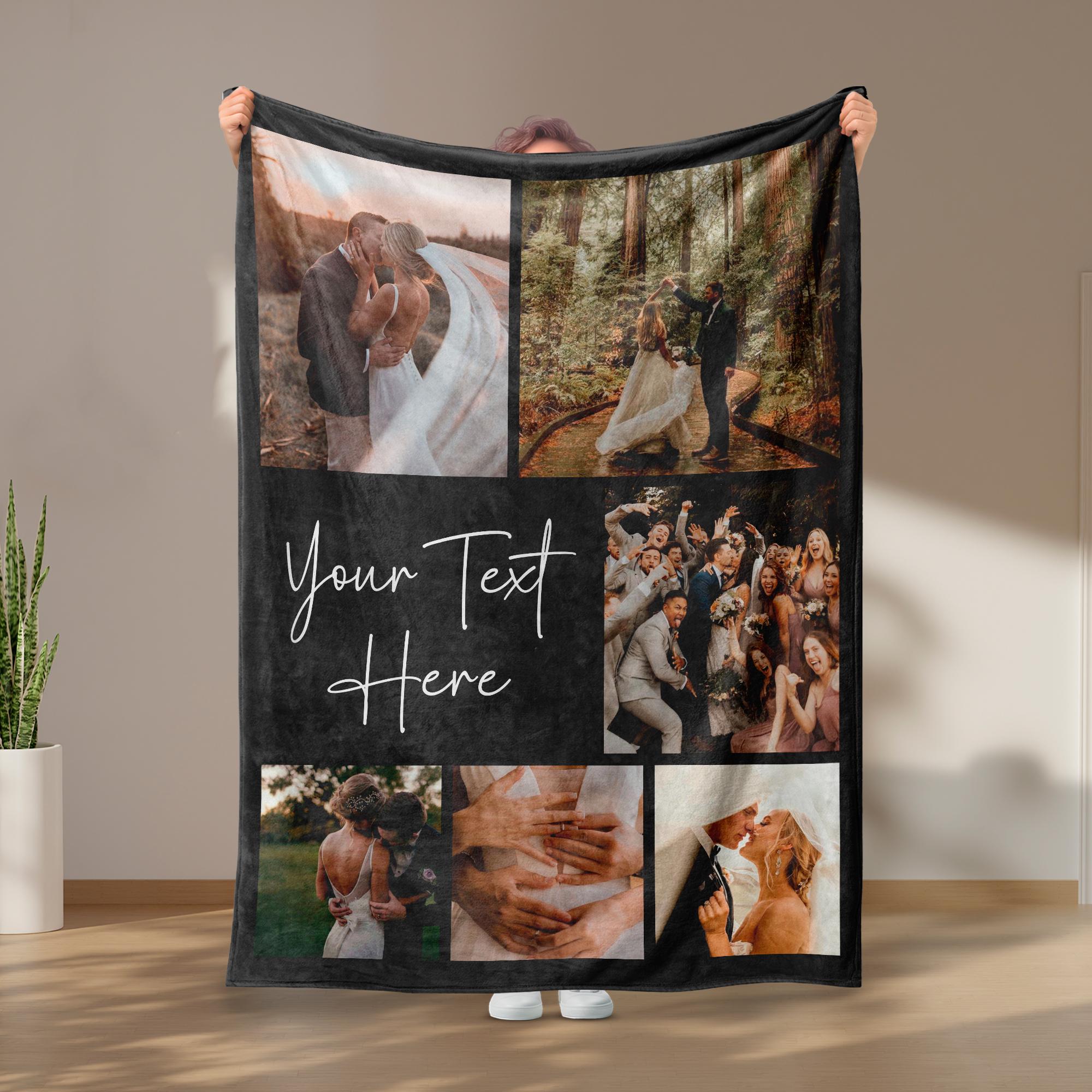 Custom Photo Blanket Mom, Personalized Picture for Mom, Photos Collage Mom Gift, Photo Blanket Grandma, Blanket With Photo and Text