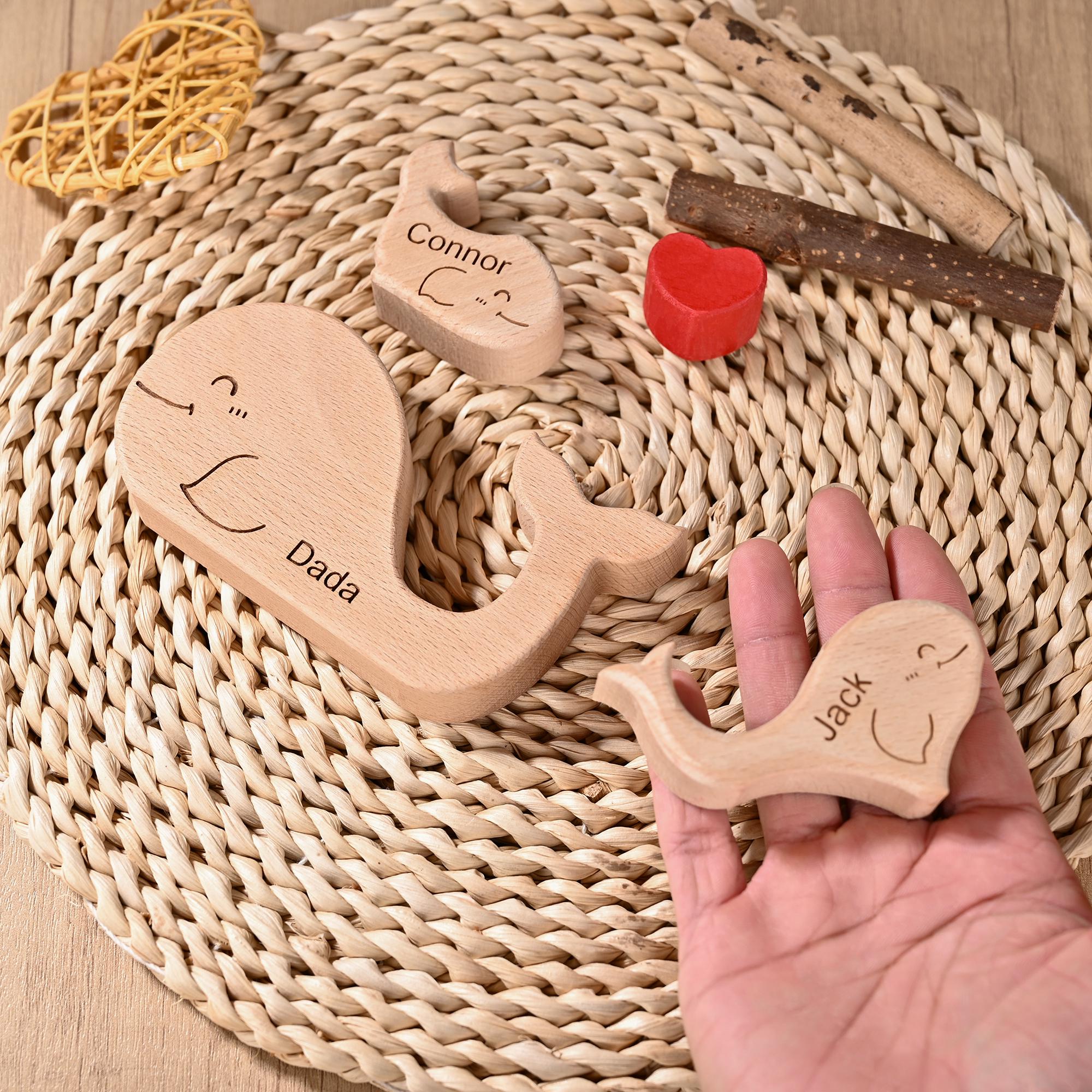 Wooden Whale Family Puzzle 2-5, We Are One Family Keepsake, Christmas Gift for Mum, Whale Puzzle Decor, Couple Anniversary Present