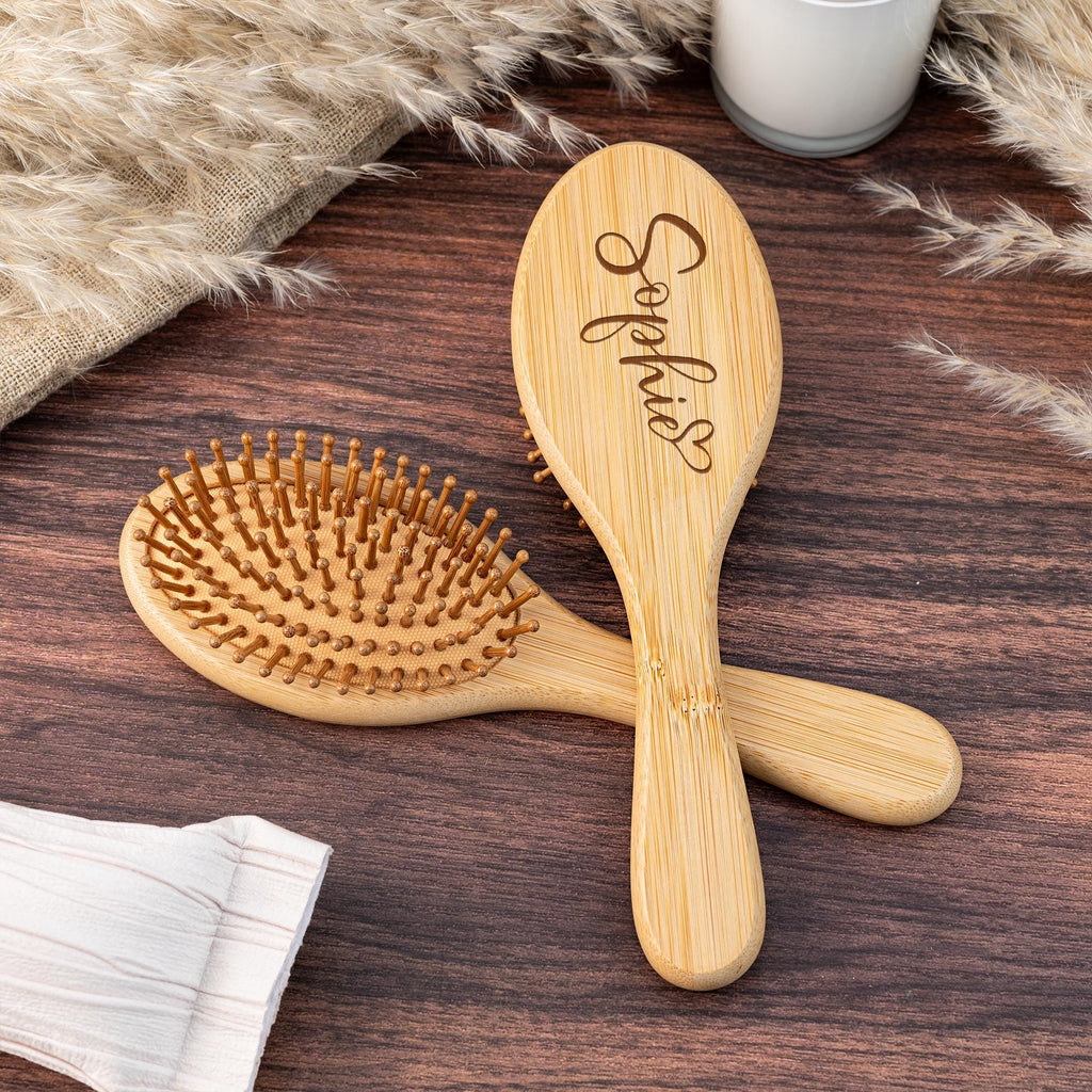 Personalized Christmas Gift for Her,engraved Name Airbag Brush,wedding Wooden Comb,bamboo Paddle Hairbrush,bridesmaid,birthday Gifts for Her