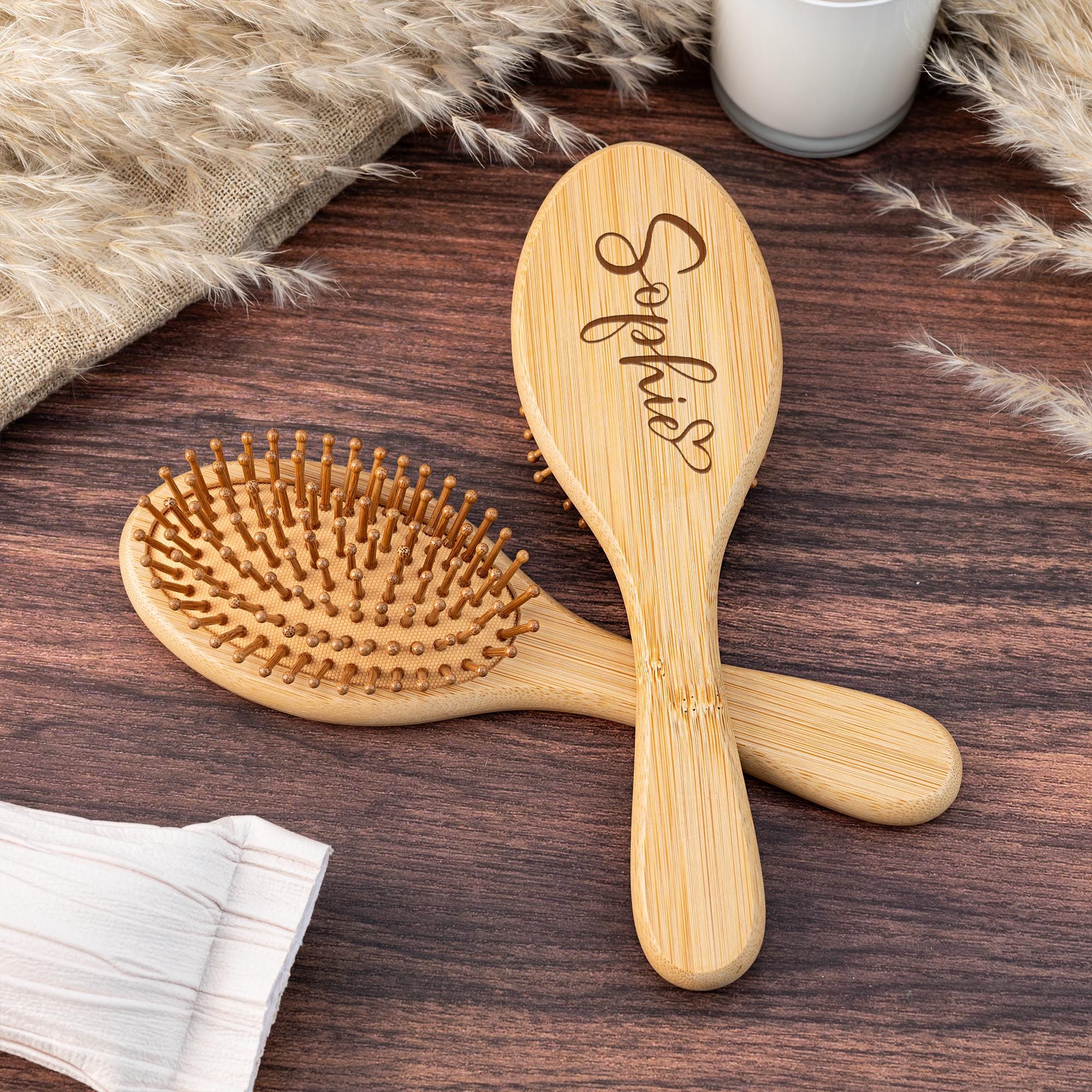 Personalized Christmas Gift for Her,engraved Name Airbag Brush,wedding Wooden Comb,bamboo Paddle Hairbrush,bridesmaid,birthday Gifts for Her