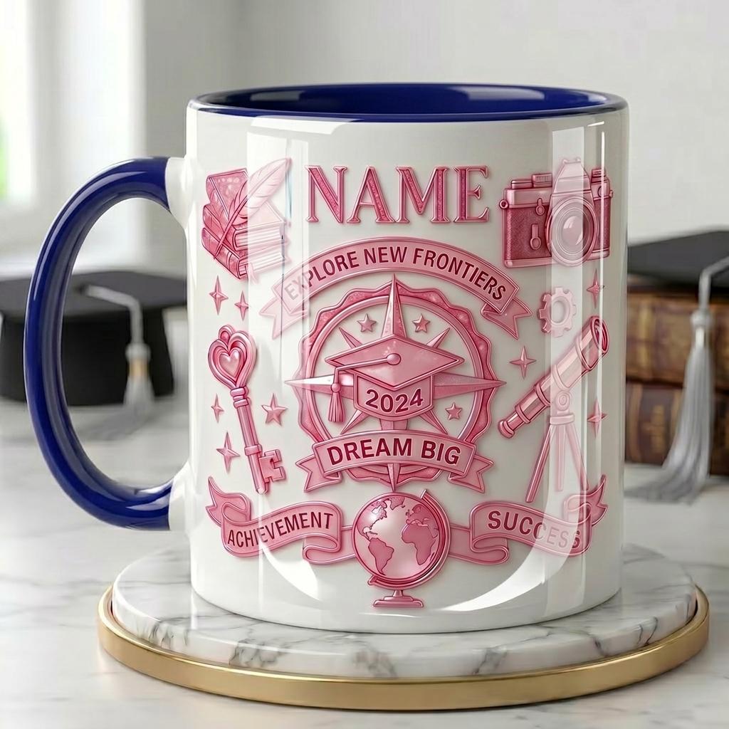 Personalized Graduation Mug Class of 2026, Faux 3D Effect Coffee Cup, Custom Congrats Grad Gift, Senior Keepsake Mug