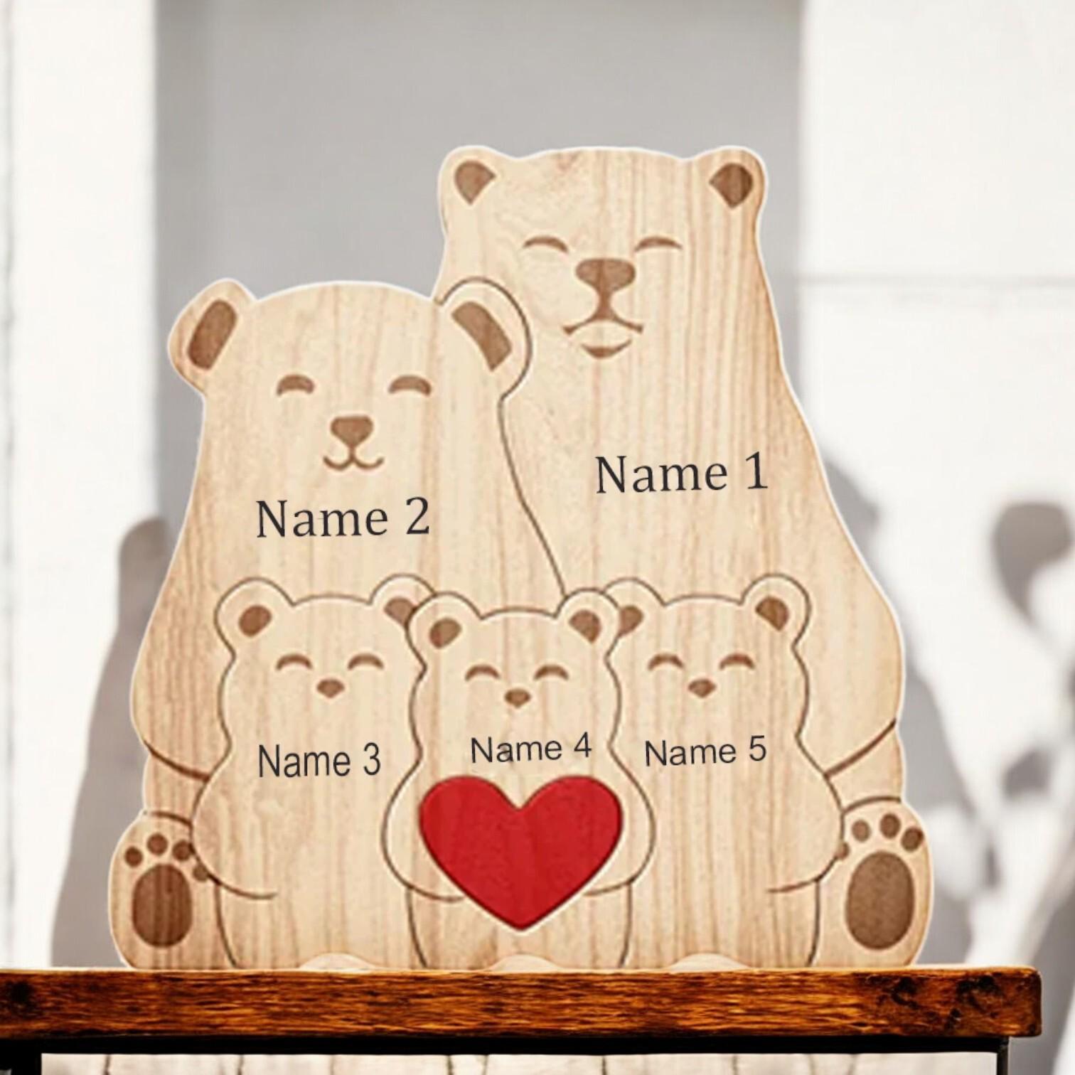 Koala Family Puzzle - Mothers Day Gift - Family Christmas Gift - Personalised Koala Family Puzzle - Family of Four Gift - Family Decoration
