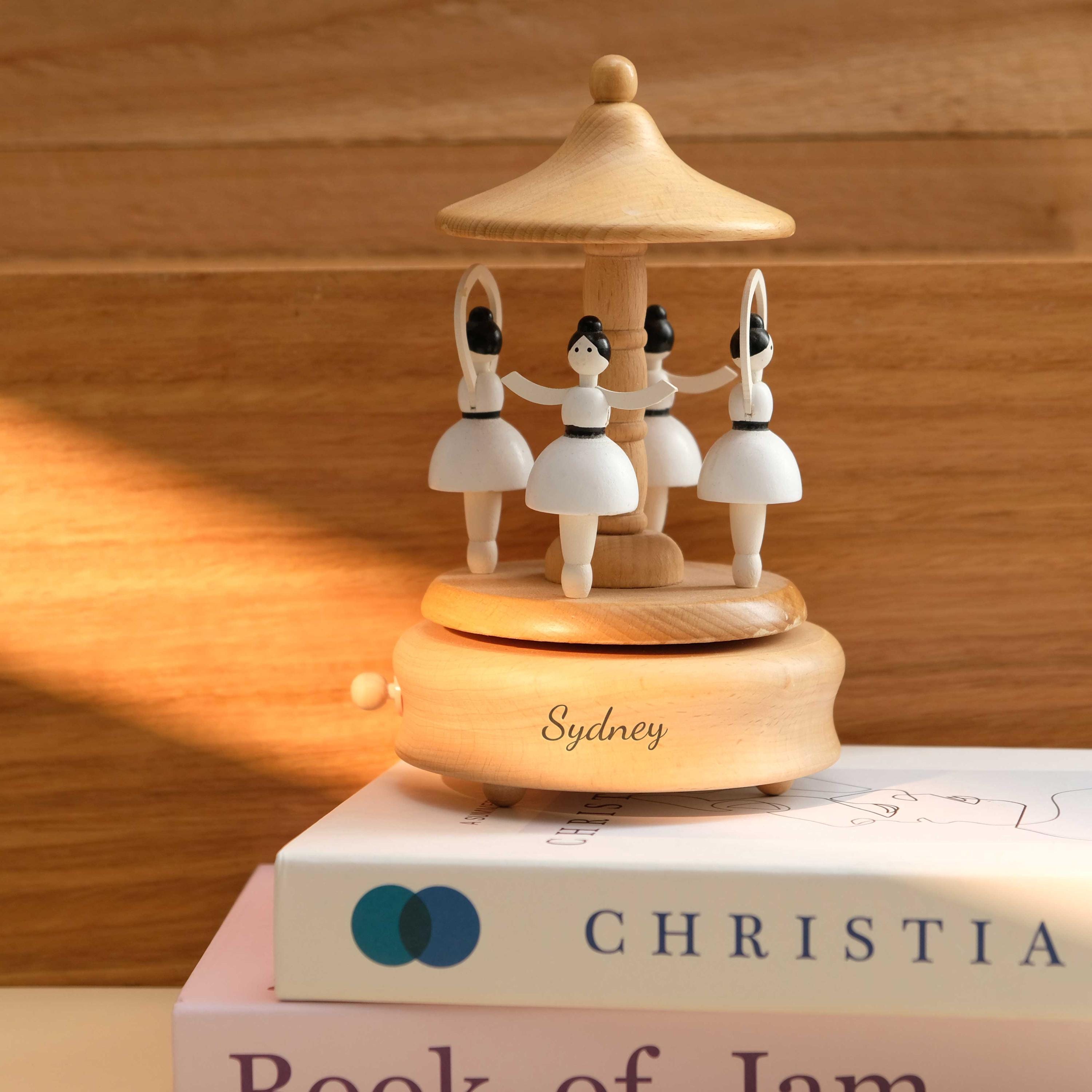 Personalized Name Wooden Bear Seesaw Music Box, Birthday Music Box, Custom Engraved Music Box, Baby Shower Gift, Christmas Gift for Kids