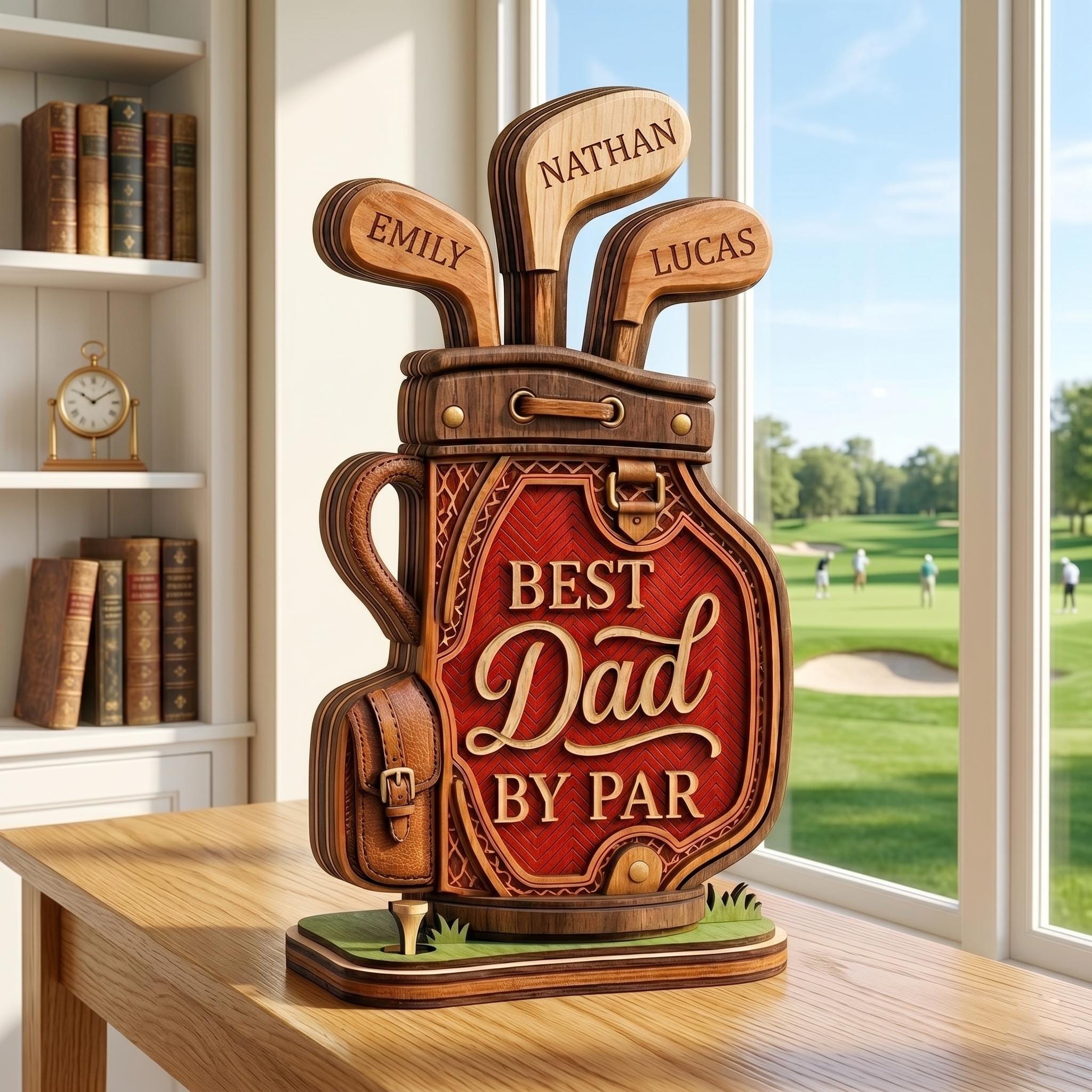 Personalized Infinity Wooden Block for Dad, Custom Name Wood Sign, Rustic Home Decor, Unique Father's Day Gift From Daughter & Son, Papa