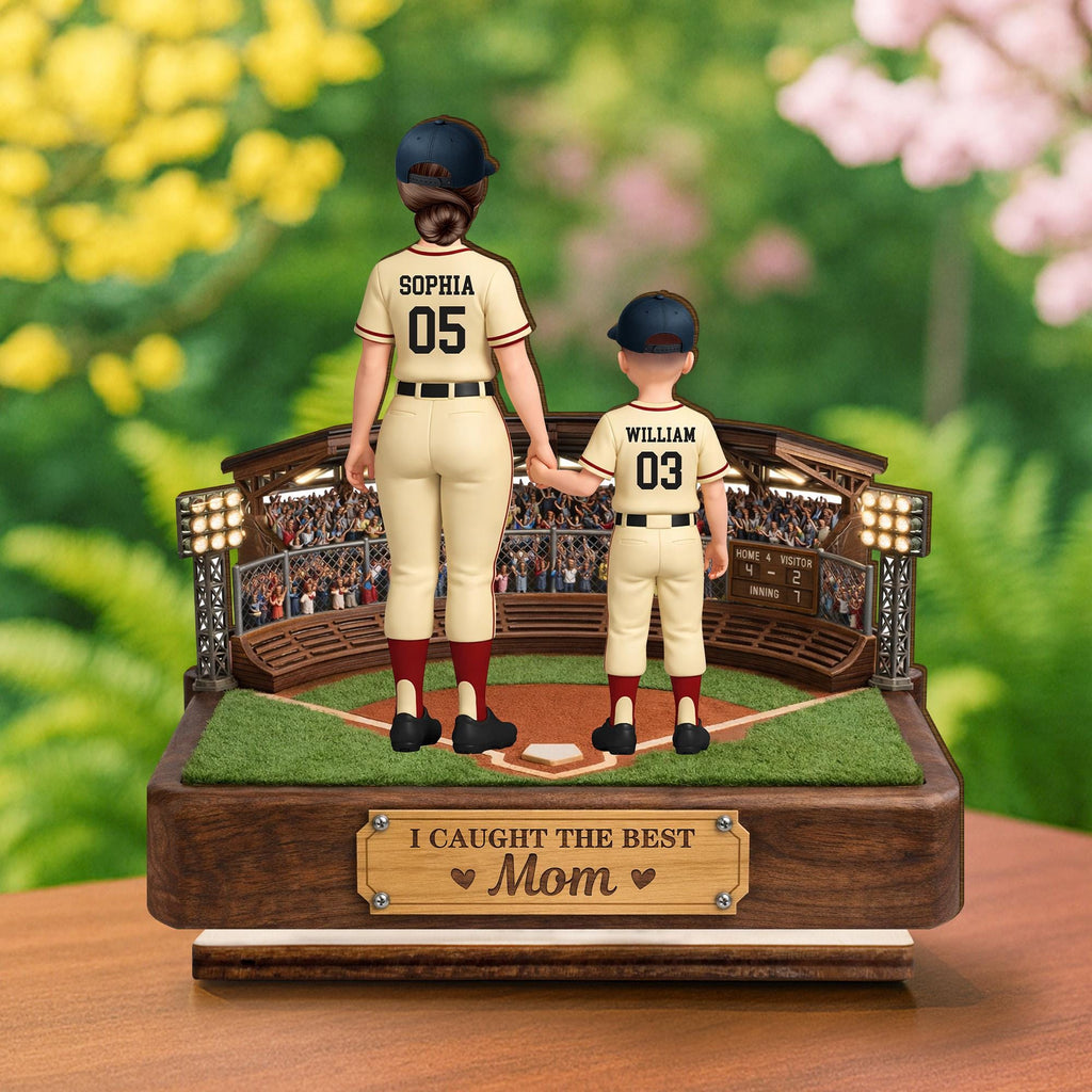 Personalized Baseball Mom Wooden Plaque, Custom Name Jersey Sign, Sports Mom Keepsake, Mother's Day Gift, Kids Names Plaque