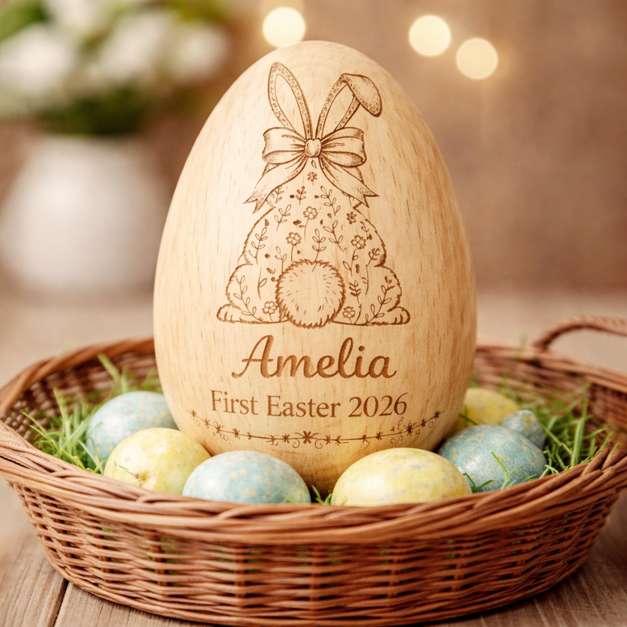 Personalized Musical Wooden Easter Egg Shakers, Custom Egg Cups, Kids Musical Instrument, Easter Gifts, Baby First Easter