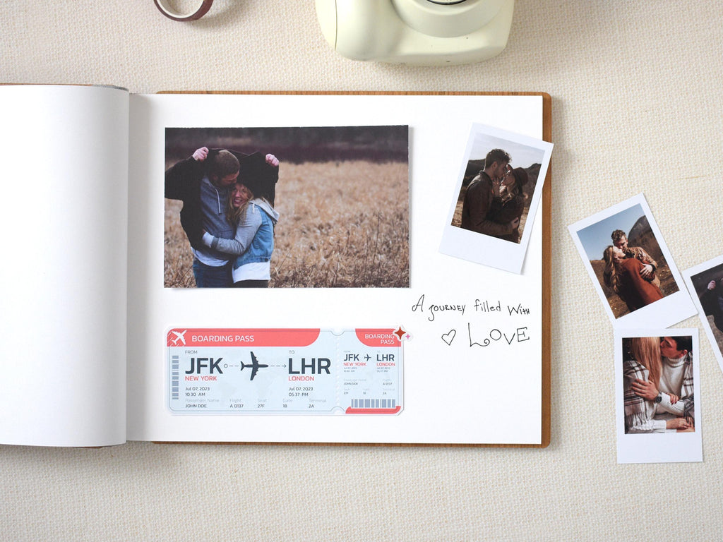 World Bucket List Adventure Book, Personalized Travel Scrapbook, Unique Valentines Gift, Couple Anniversary Gift for Her or Him