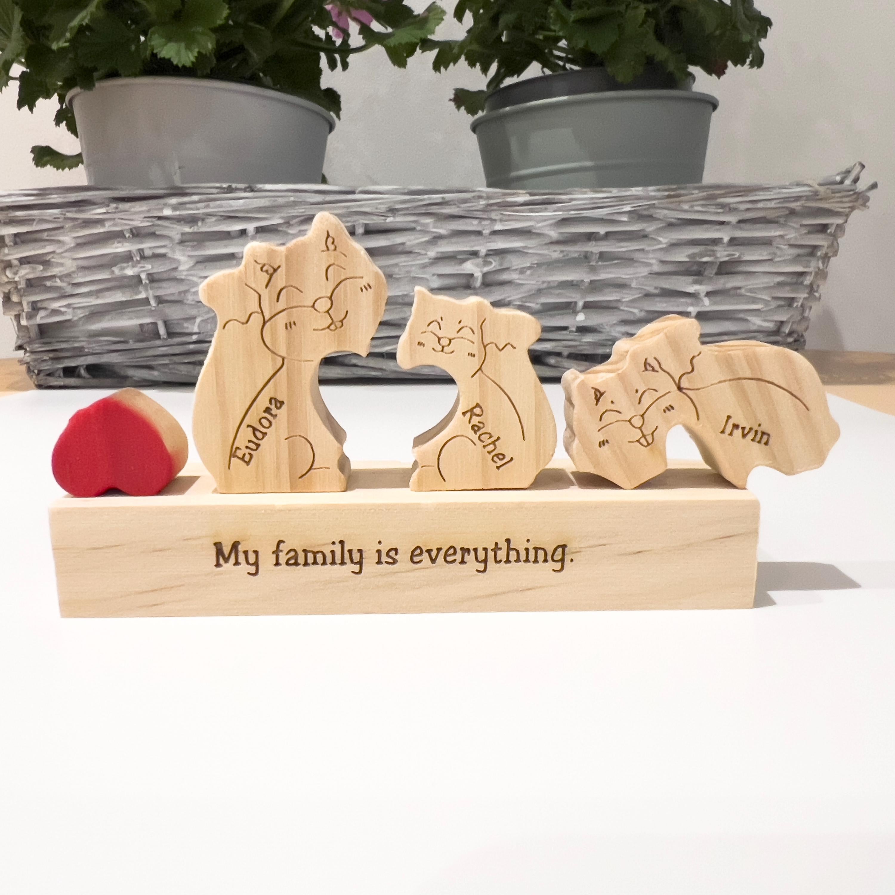 Wooden Squirrel Family Puzzle, Custom Family Gift, Graduation Gift, Housewarming Gift, Baby Shower Gift, Home Decor, Gift for Kids, Baptism