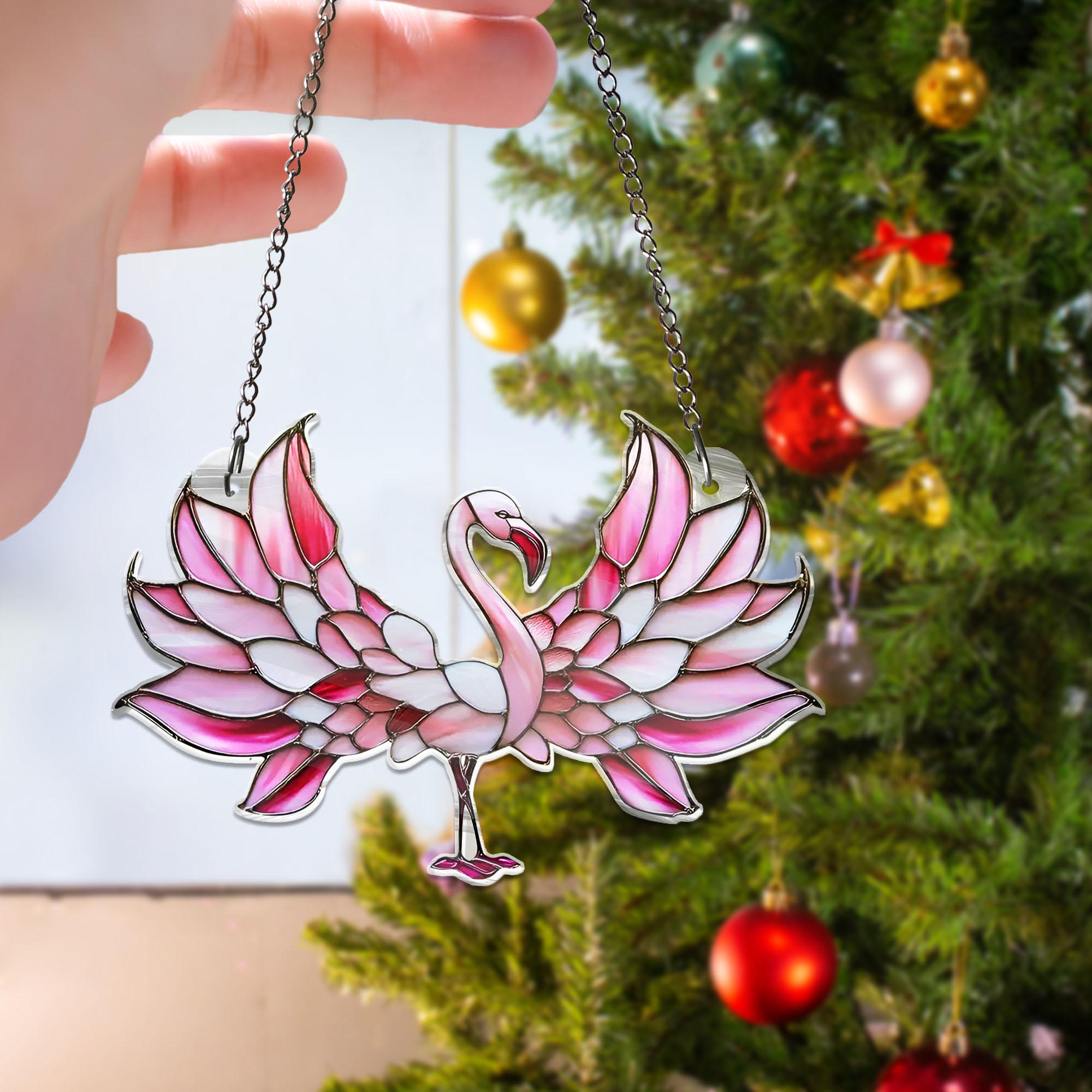 Pink Flamingo ACRYLIC Window Hanging Acrylic Effect Sun Catcher Bird Light Catcher Window Hanging Flamingo Home Decor Gifts NOT GLASS