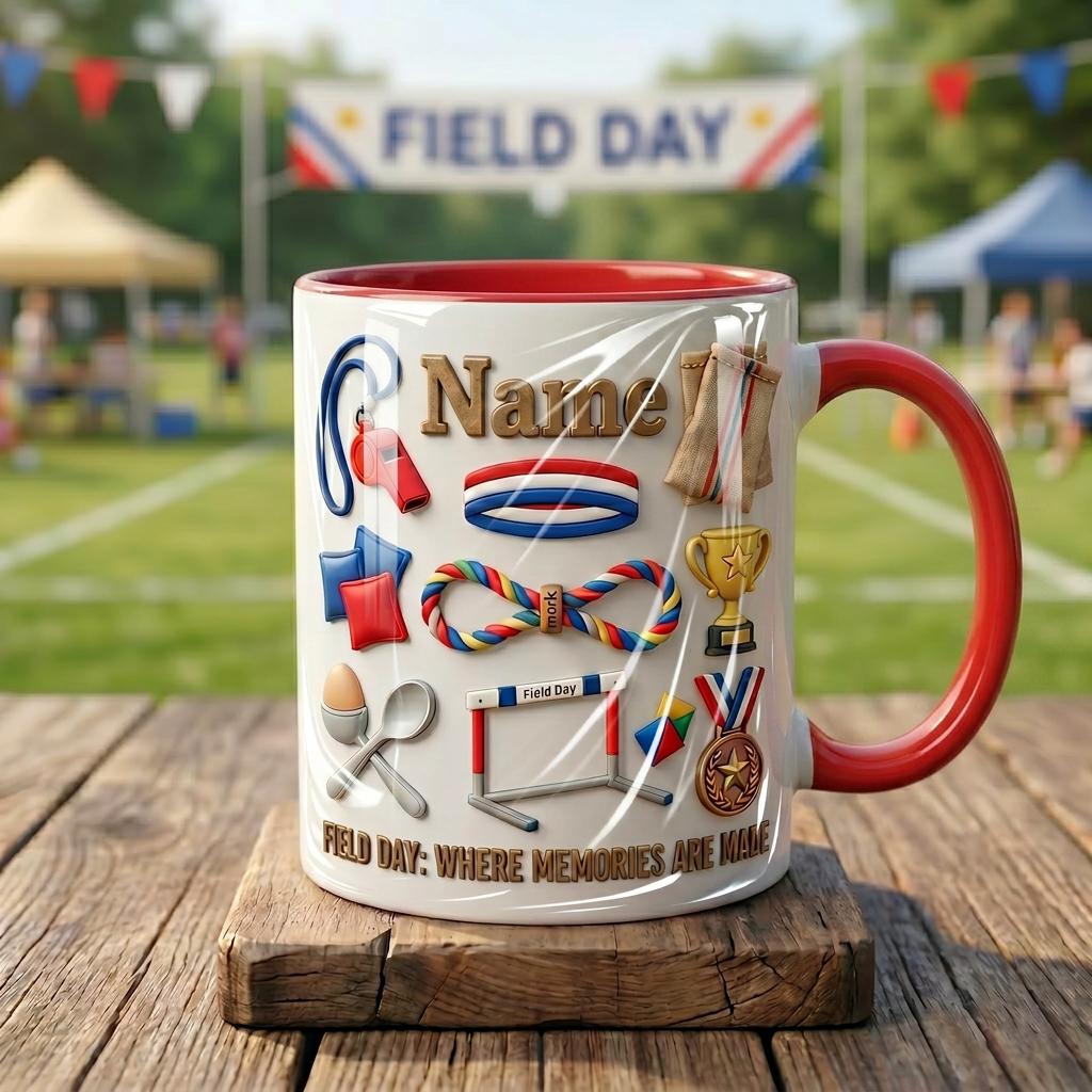 Personalized Field Day Mug, School Fun Day Ceramic Cup, Custom Student Teacher Gift, 11oz or 15oz School Keepsake Mug