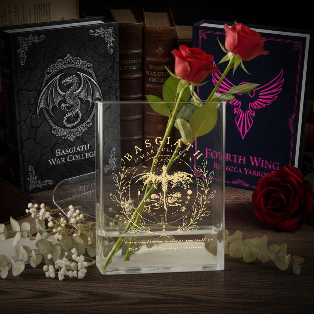 Basgiath War College Book Vase With Xaden Quote, Fourth Wing Violet Decor, Iron Flame Bookish Gift, Romantasy Reader Dark Academia Room