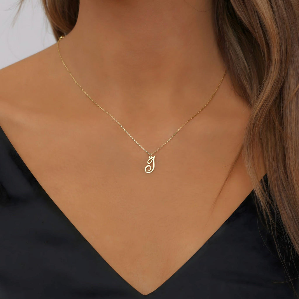 Personalized Signature Letter Necklace, Custom Script Initial Jewellery, Gift for Her or Mom Jewellery