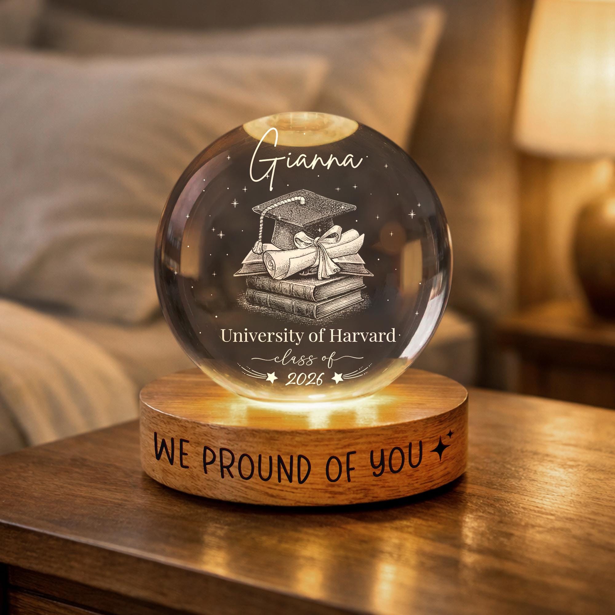 Personalized Graduation Gift Crystall Ball, Graduation Gift for Seniors, Daughter, Son, Gift for Graduation Day, Graduation Gift Decor