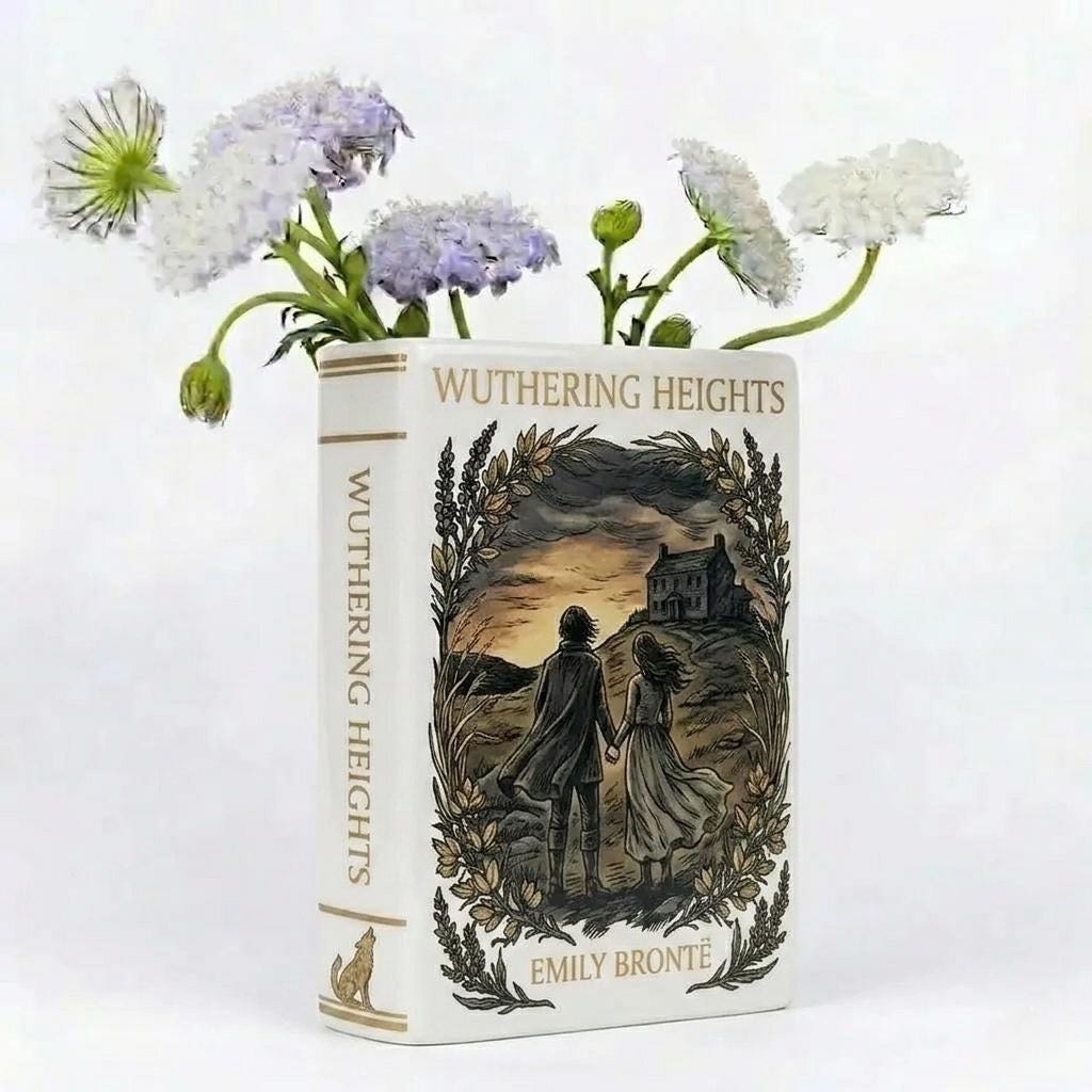 The Secret Garden Ceramic Book Vase, Vintage Floral, Mother's Day Gift,christmas Gift,birthday Gift,literary Decor,gift for Readers Teachers