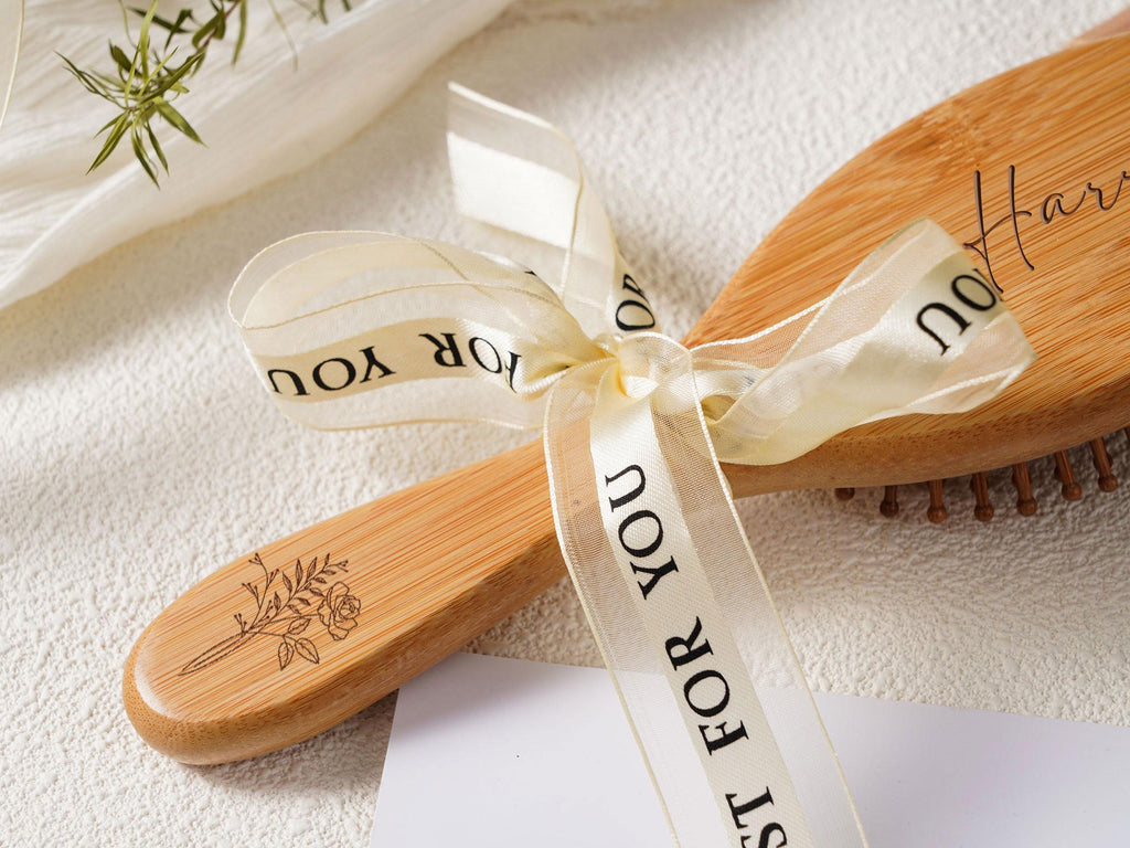 Personalized Bamboo Hair Comb, Engraved Bridesmaid Gift, Custom Wooden Hair Brush,Gift for Her,Bridesmaid Gift,Bridal Shower Gift,Custom Name Airbag Comb,Wedding Gifts